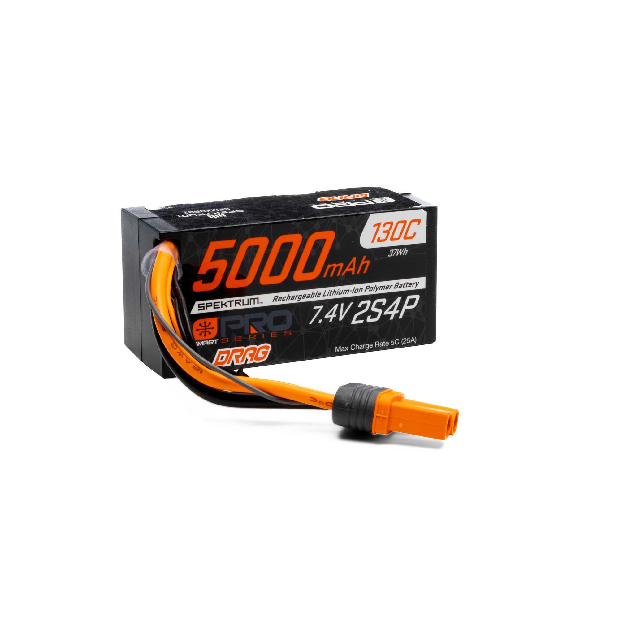 7.4V 5000mAh 2S 130C Smart No Prep Drag LiPo Battery: IC5 7.4V 5000mAh 2S 130C Smart No Prep Drag LiPo Battery: IC5 - Image 1