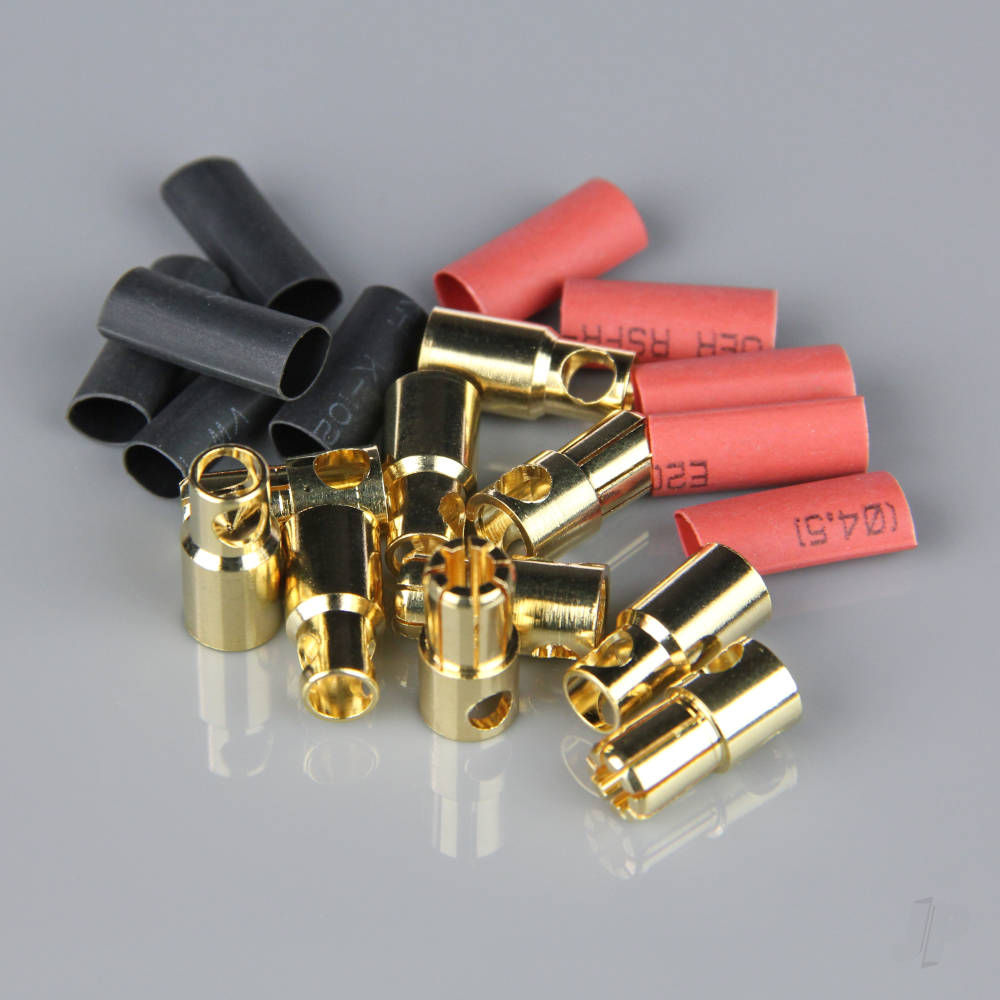 6.0mm Gold Connector Pairs including Heat Shrink (5 pcs) image_JP-RDNAC010096