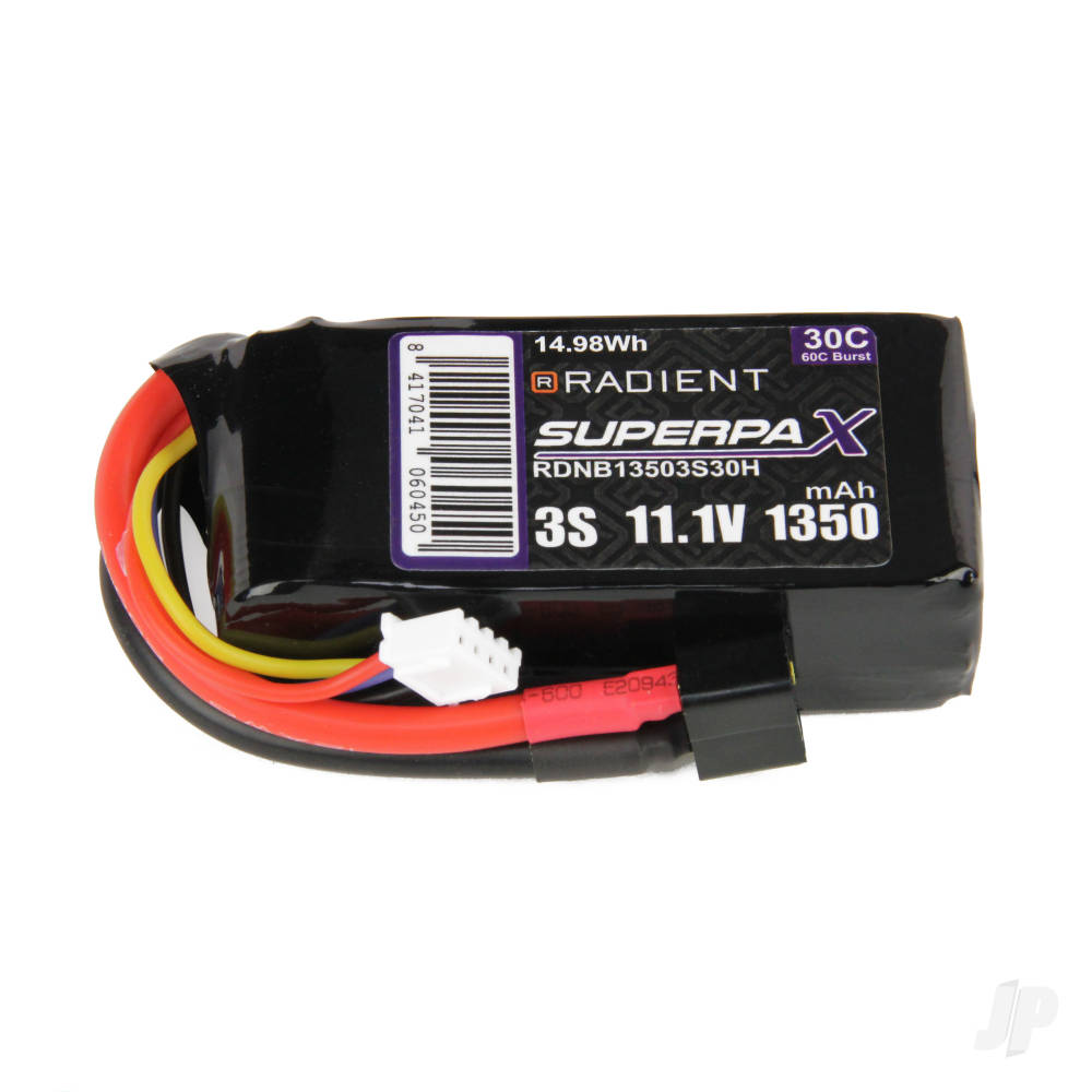LiPo 3S 1350mAh 11.1V 30C Deans (HCT) image_JP-RDNB13503S30H