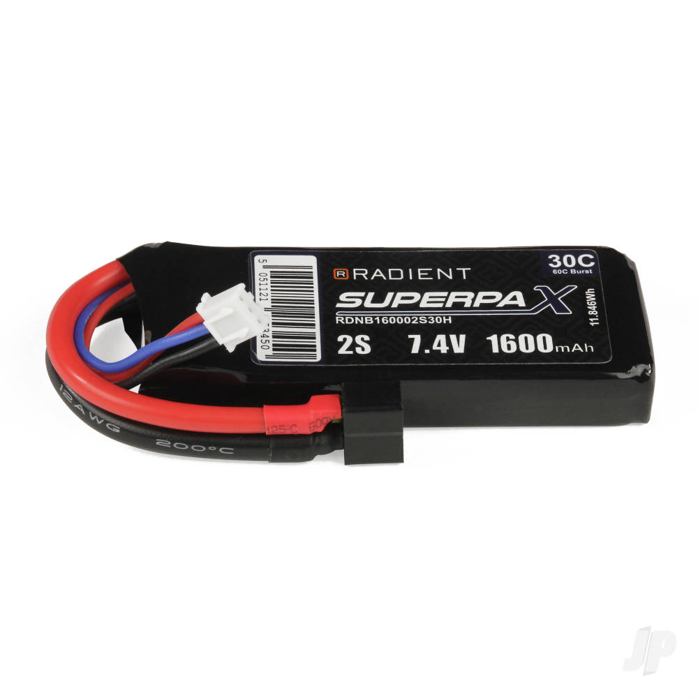 LiPo 2S 1600mAh 7.4V 30C Deans (HCT) image_JP-RDNB16002S30H