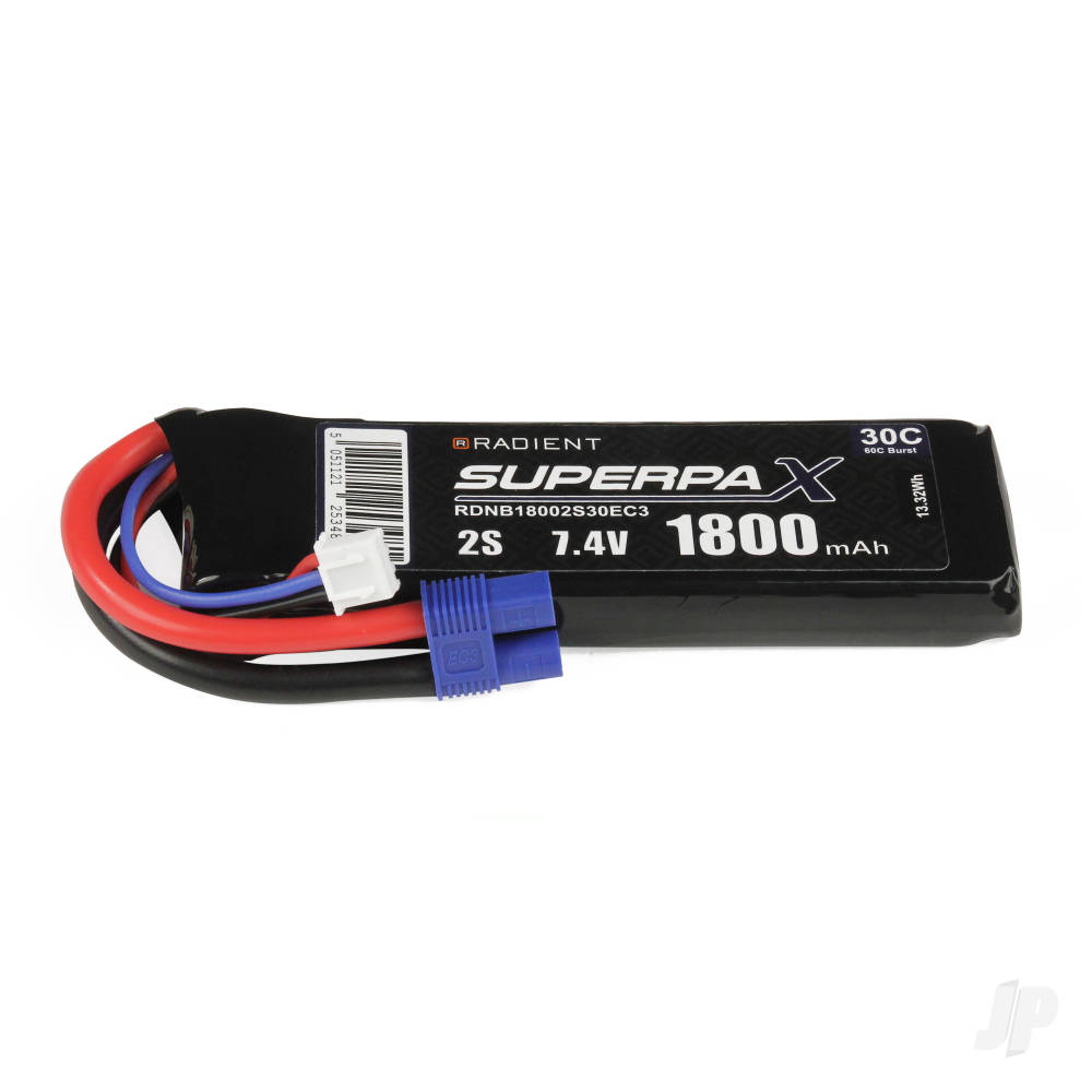 LiPo 2S 1800mAh 7.4V 30C EC3 image_JP-RDNB18002S30EC3