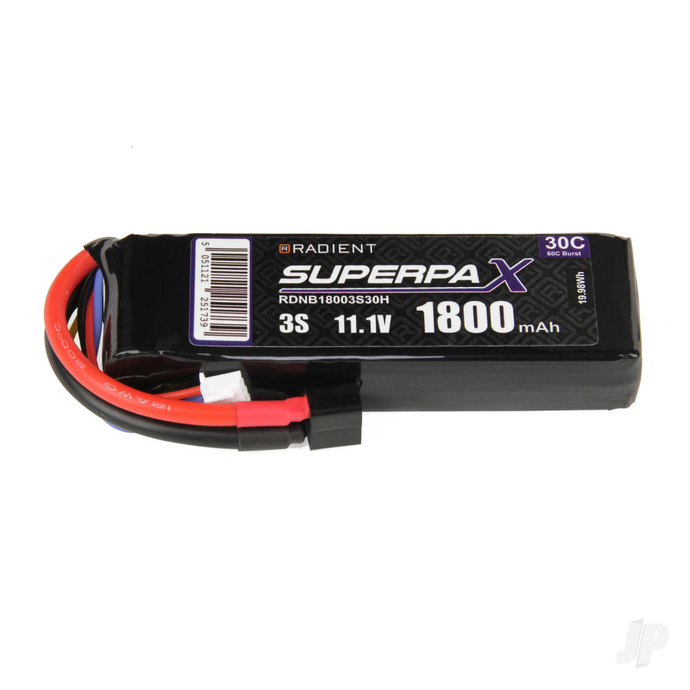 LiPo 3S 1800mAh 11.1V 30C Deans (HCT) image_JP-RDNB18003S30H