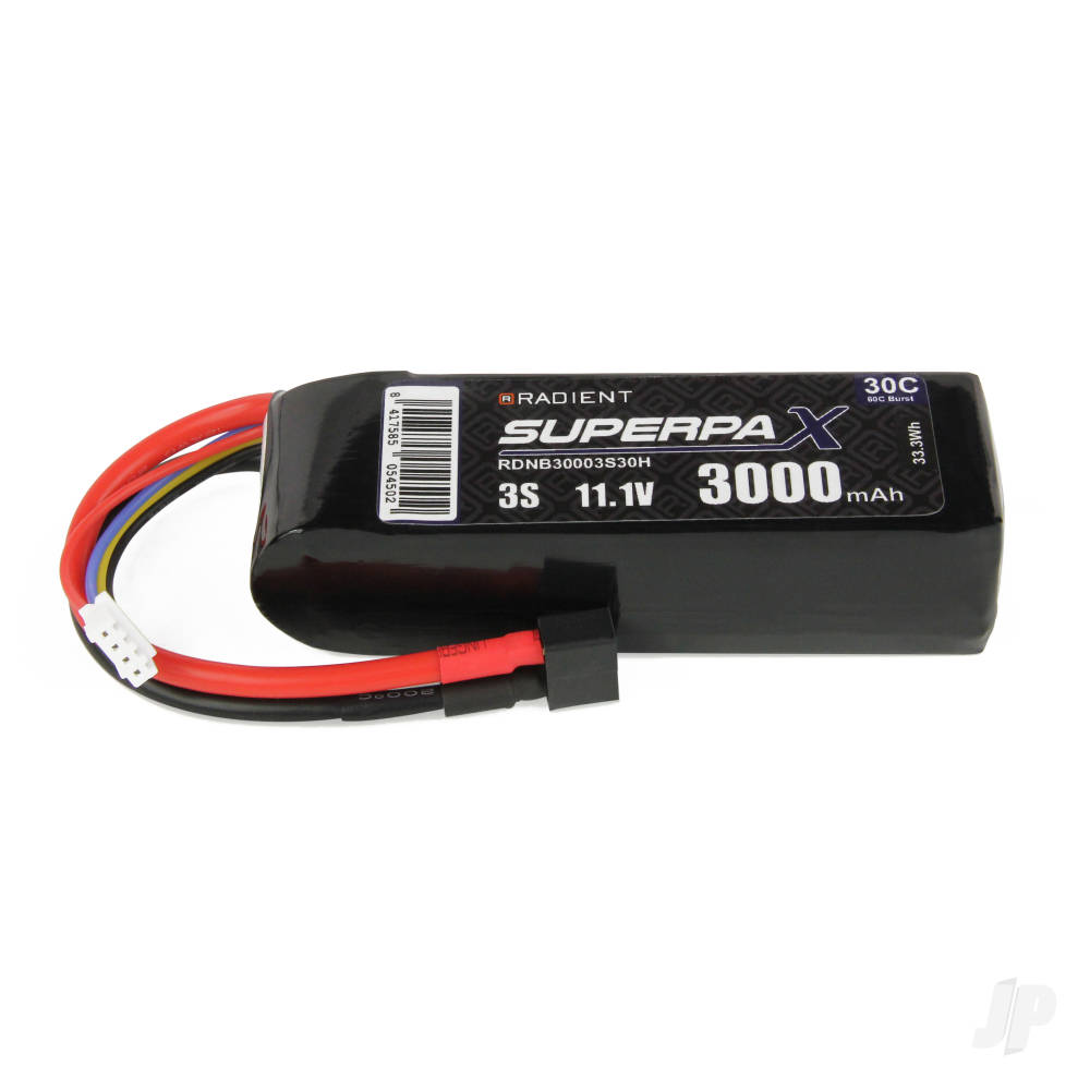 LiPo 3S 3000mAh 11.1V 30C Deans (HCT) image_JP-RDNB30003S30H