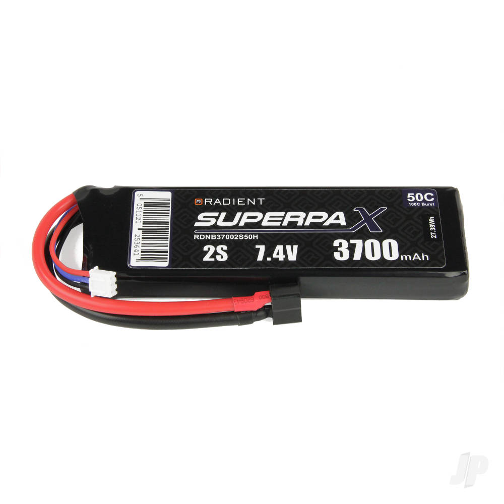 LiPo 2S 3700mAh 7.4V 50C Deans (HCT) image_JP-RDNB37002S50H