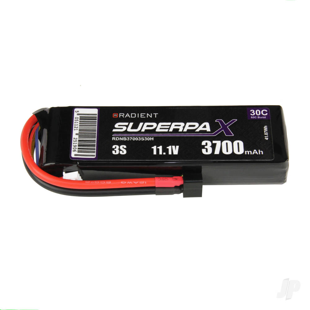 LiPo 3S 3700mAh 11.1V 30C Deans (HCT) image_JP-RDNB37003S30H