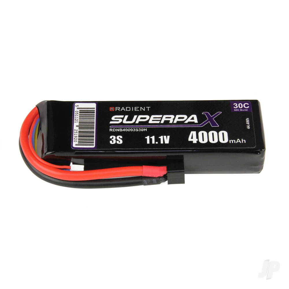 LiPo 3S 4000mAh 11.1V 30C Deans (HCT) image_JP-RDNB40003S30H