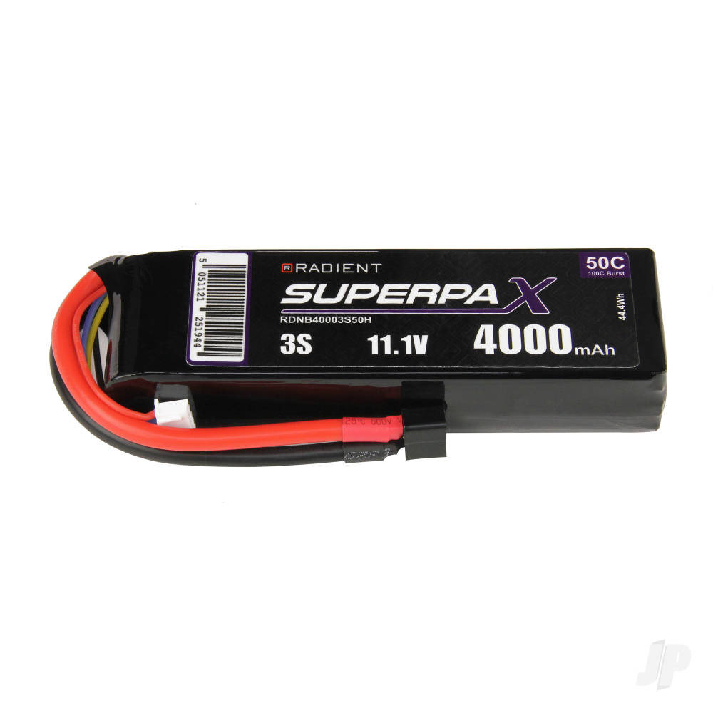 LiPo 3S 4000mAh 11.1V 50C Deans (HCT) image_JP-RDNB40003S50H
