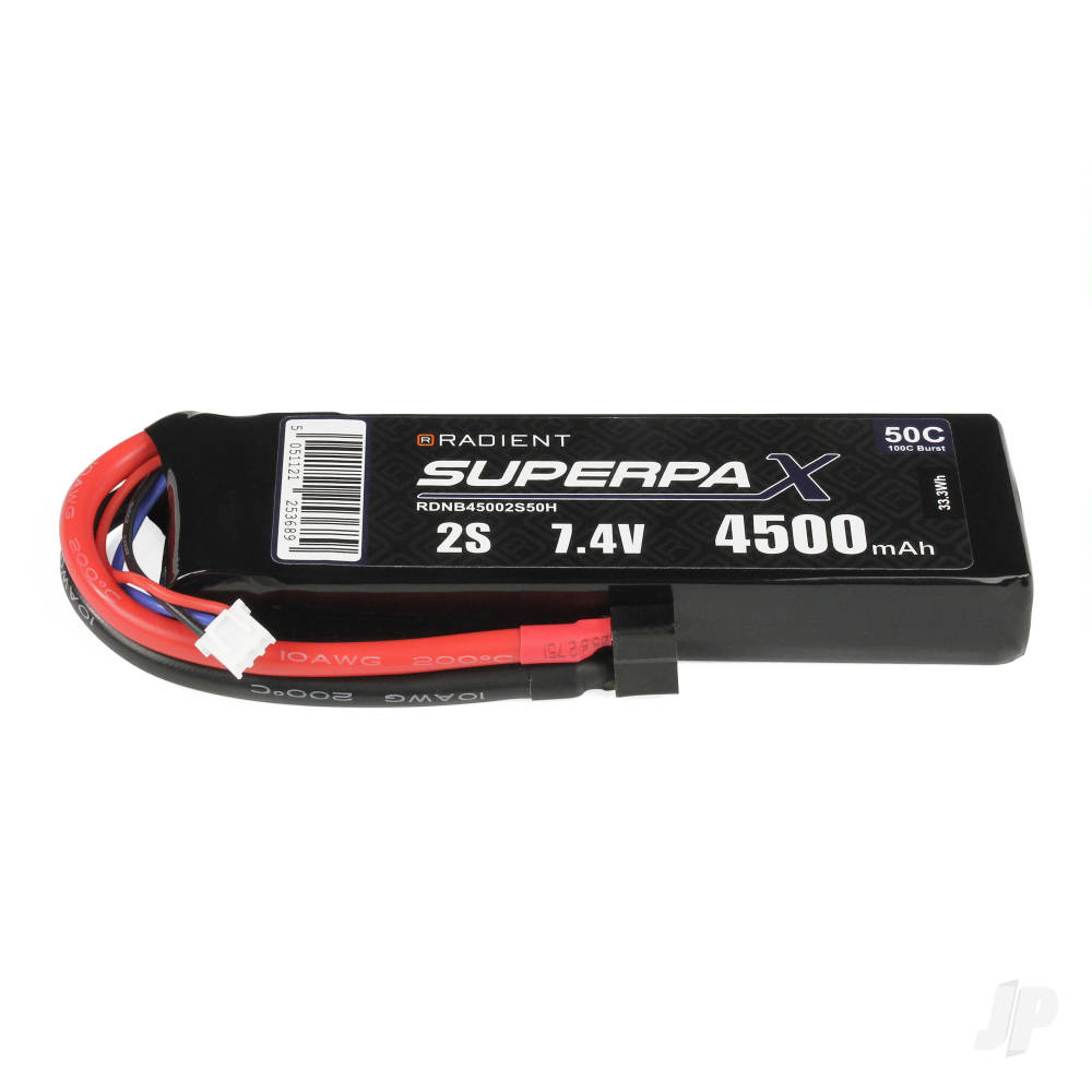 LiPo 2S 4500mAh 7.4V 50C Deans (HCT) image_JP-RDNB45002S50H