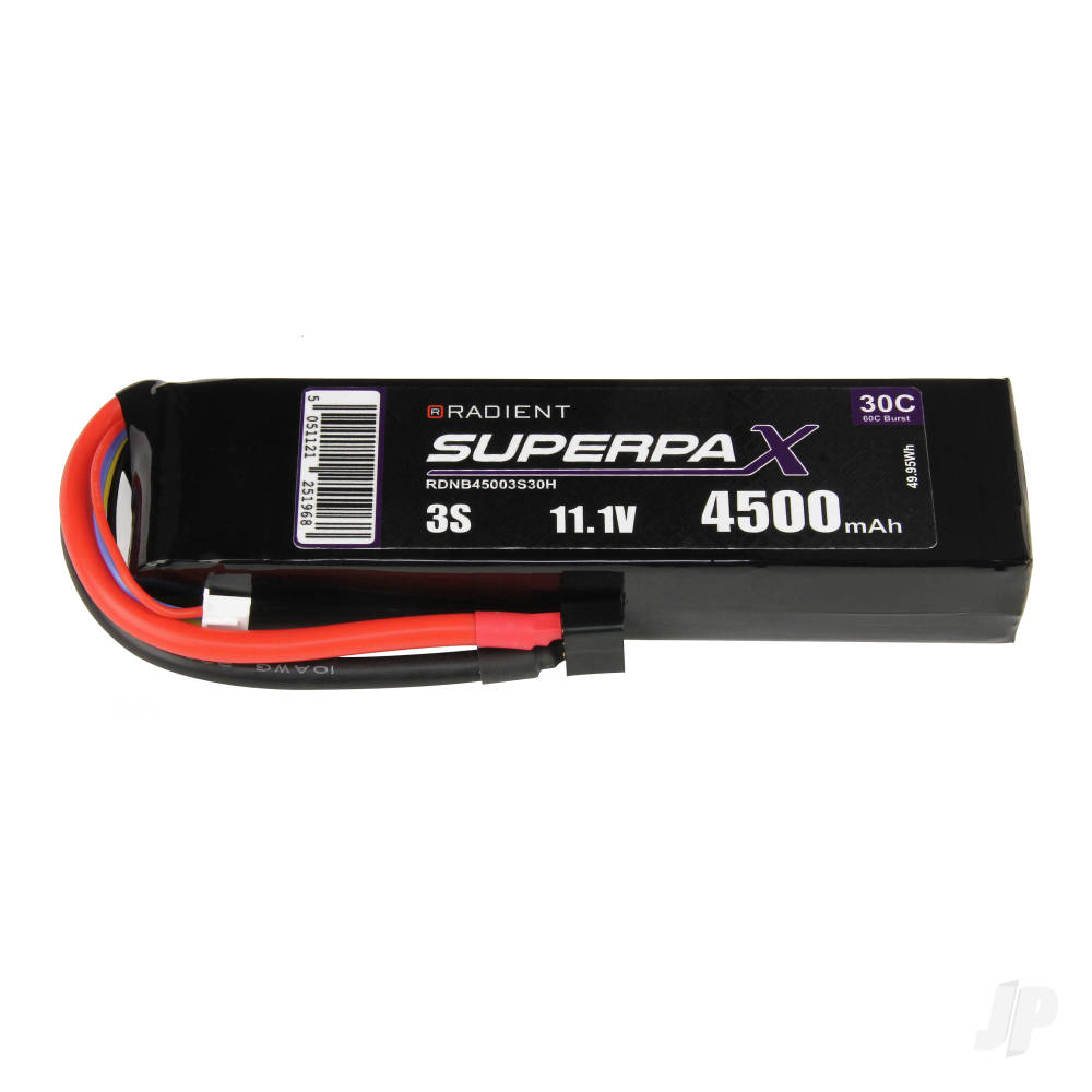 LiPo 3S 4500mAh 11.1V 30C Deans (HCT) image_JP-RDNB45003S30H