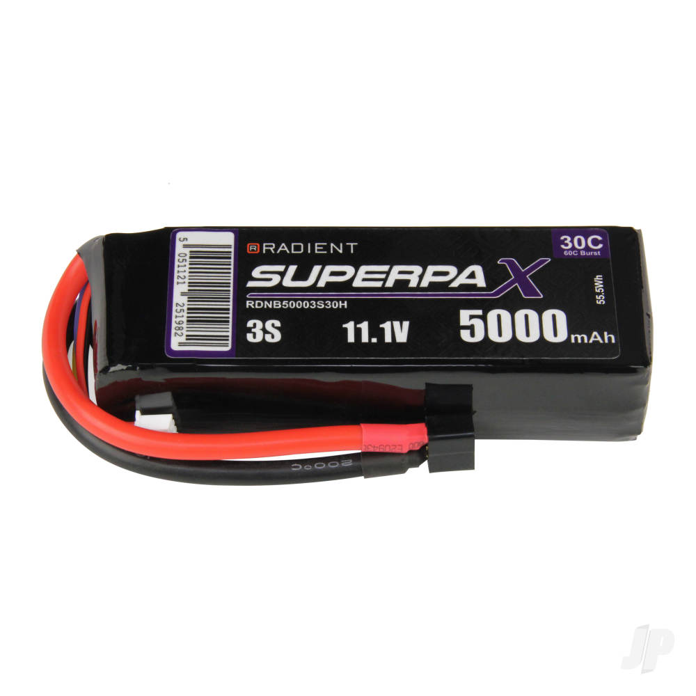LiPo 3S 5000mAh 11.1V 30C Deans (HCT) image_JP-RDNB50003S30H