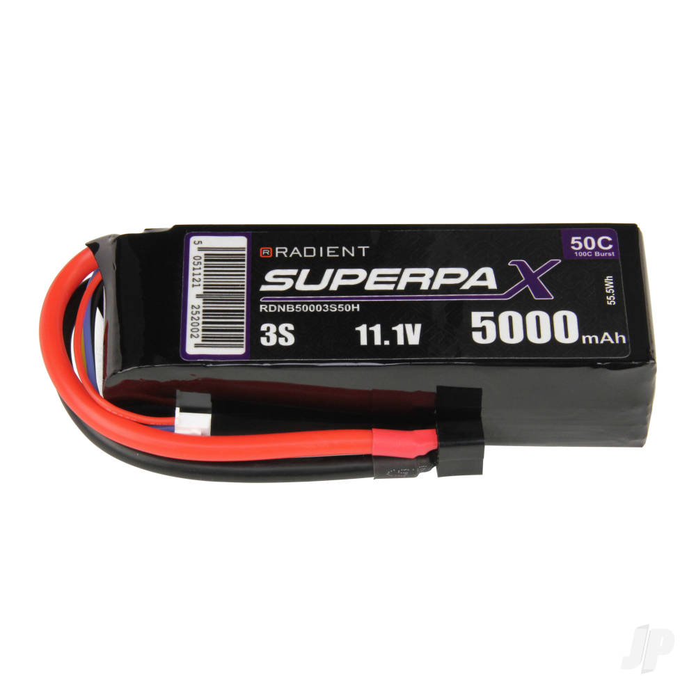 LiPo 3S 5000mAh 11.1V 50C Deans (HCT) image_JP-RDNB50003S50H