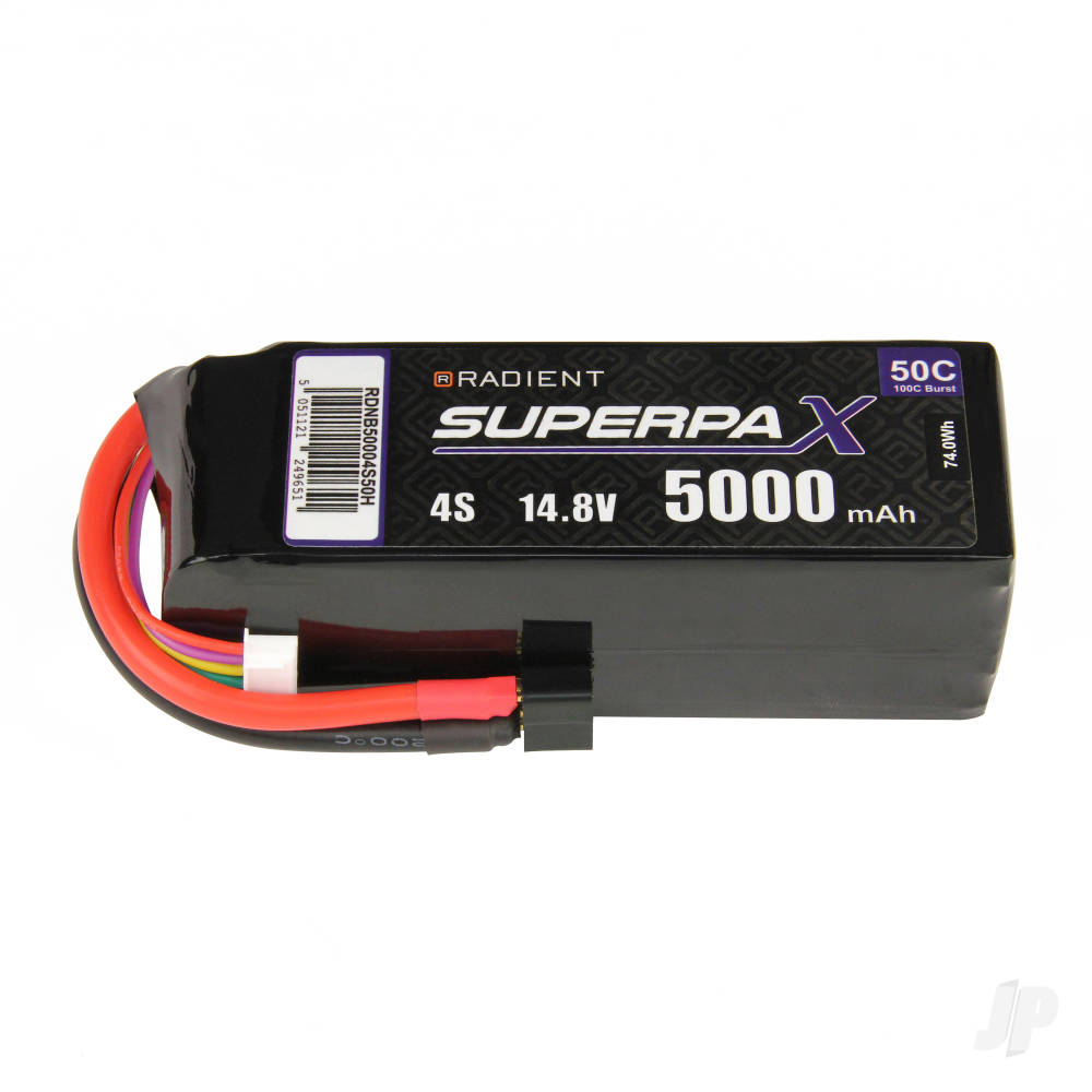 LiPo 4S 5000mAh 14.8V 50C Deans (HCT) image_JP-RDNB50004S50H