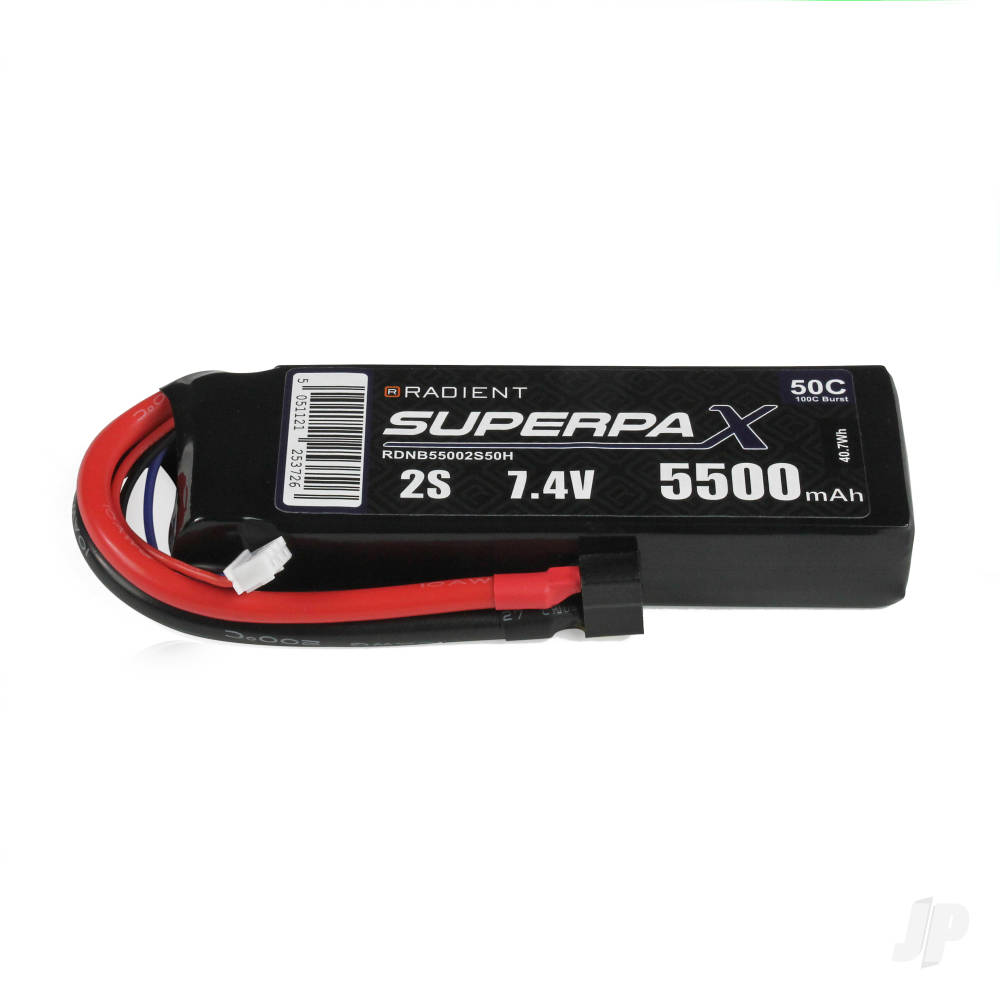 LiPo 2S 5500mAh 7.4V 50C Deans (HCT) image_JP-RDNB55002S50H