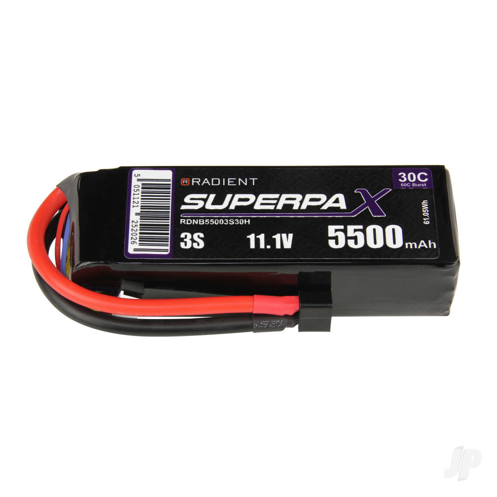 LiPo 3S 5500mAh 11.1V 30C Deans (HCT) image_JP-RDNB55003S30H