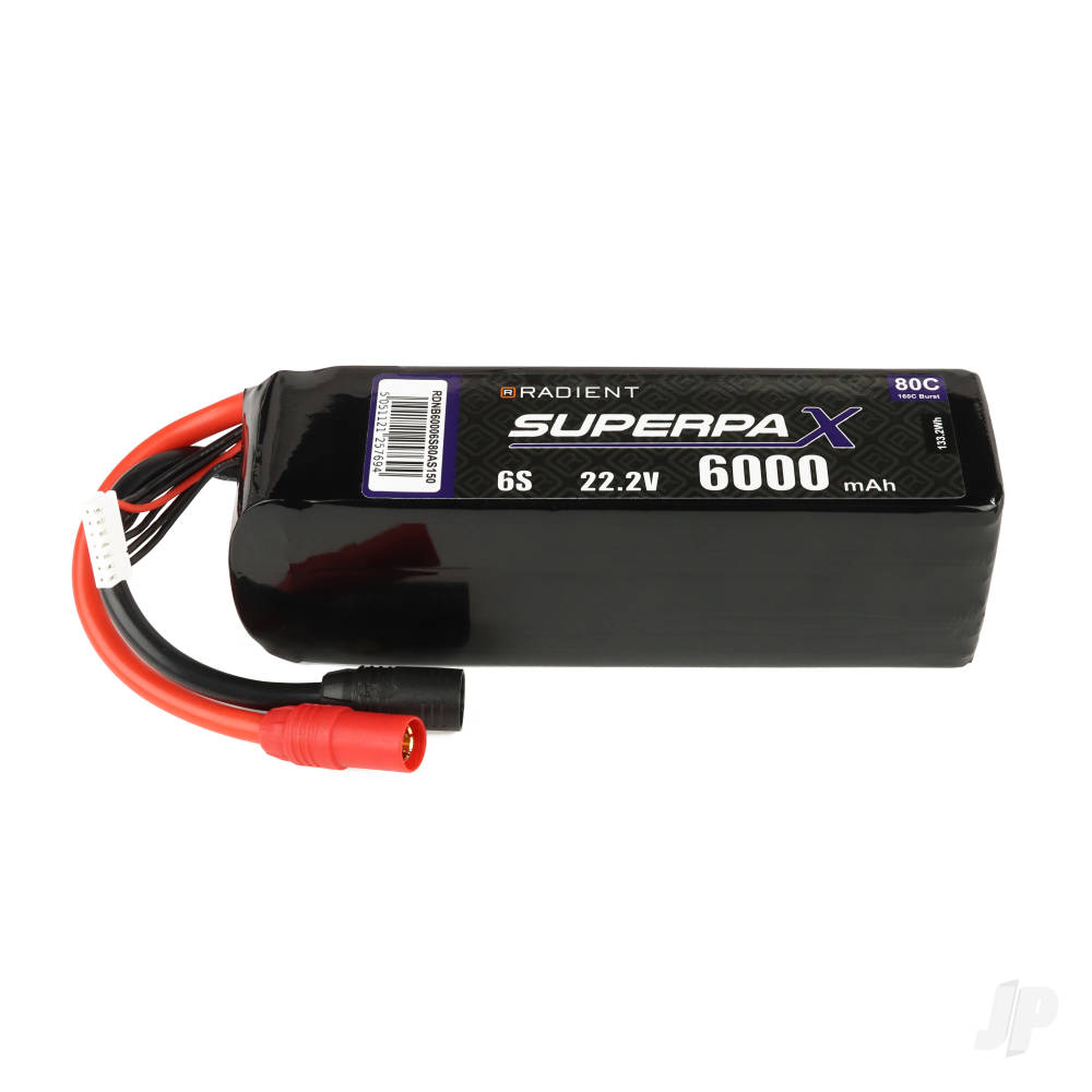 LiPo 6S 6000mAh 22.2V 80C AS150 image_JP-RDNB60006S80AS150