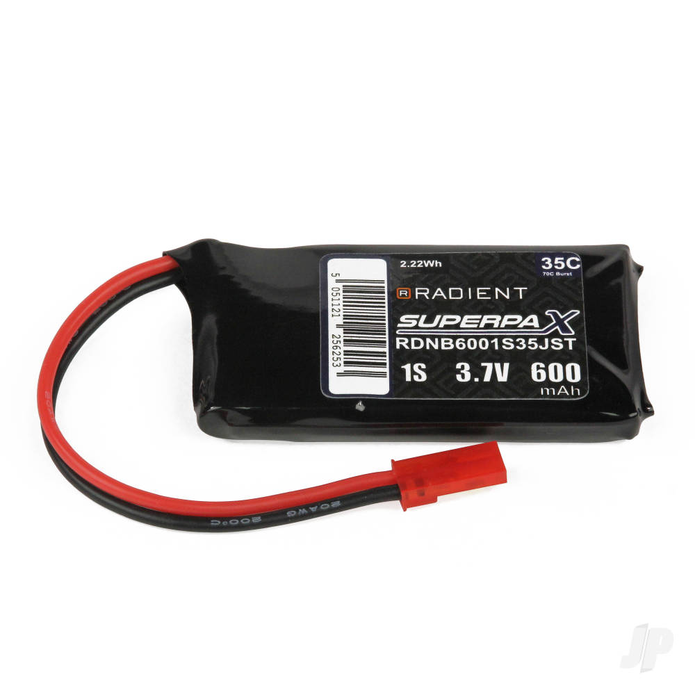 LiPo 1S 600mAh 3.7V 35C JST image_JP-RDNB6001S35JST
