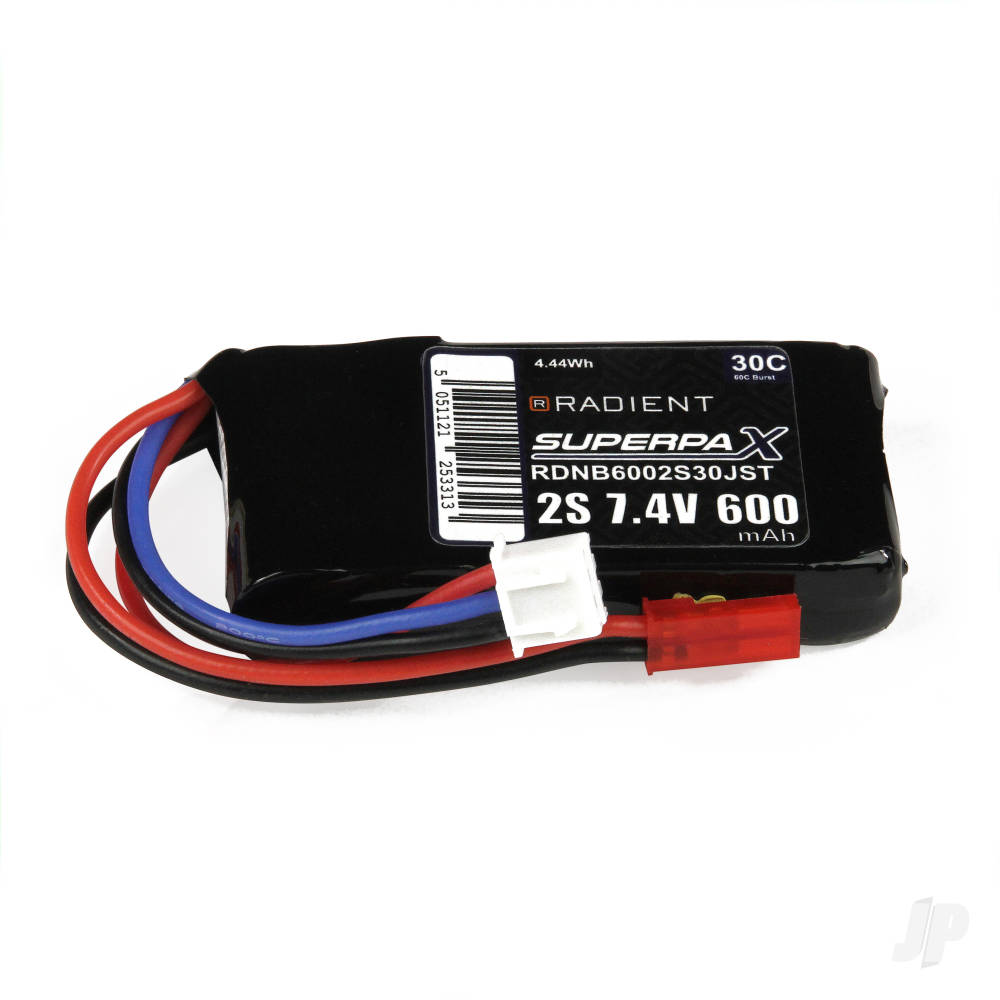 LiPo 2S 600mAh 7.4V 30C JST image_JP-RDNB6002S30JST