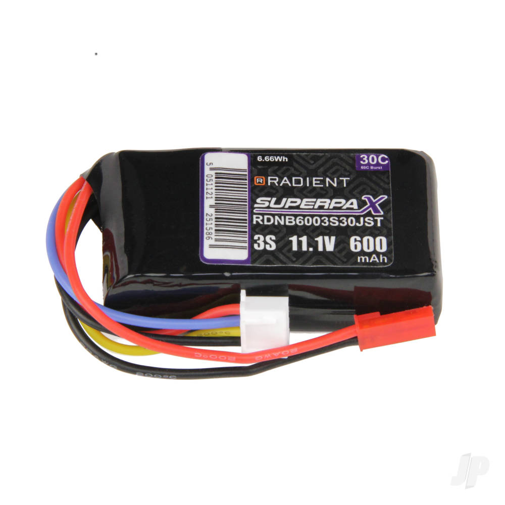 LiPo 3S 600mAh 11.1V 30C JST image_JP-RDNB6003S30JST
