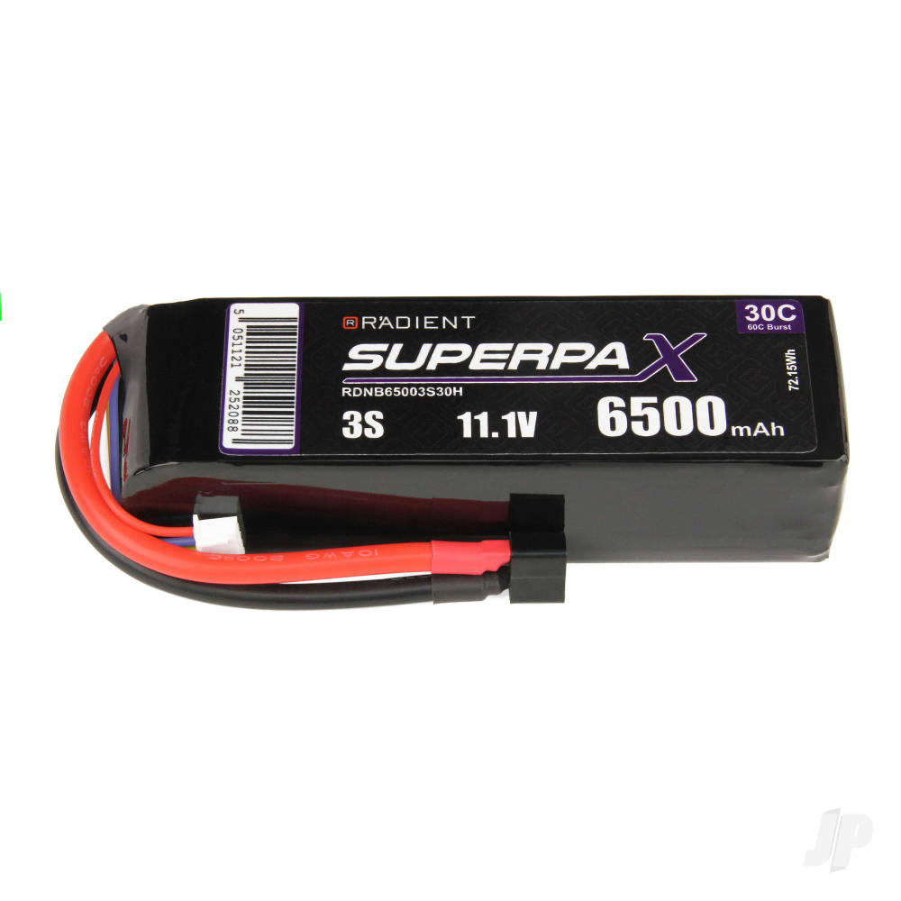 LiPo 3S 6500mAh 11.1V 30C Deans (HCT) image_JP-RDNB65003S30H