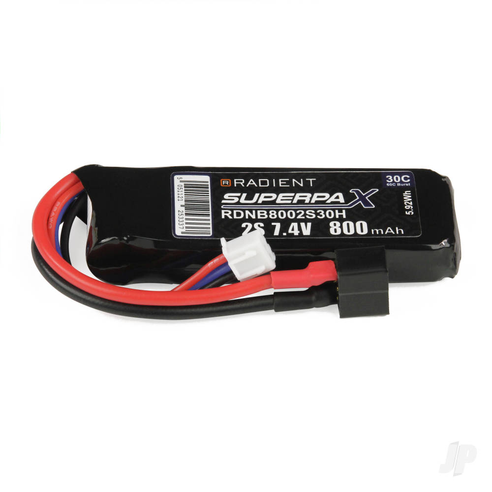 LiPo 2S 800mAh 7.4V 30C Deans (HCT) image_JP-RDNB8002S30H
