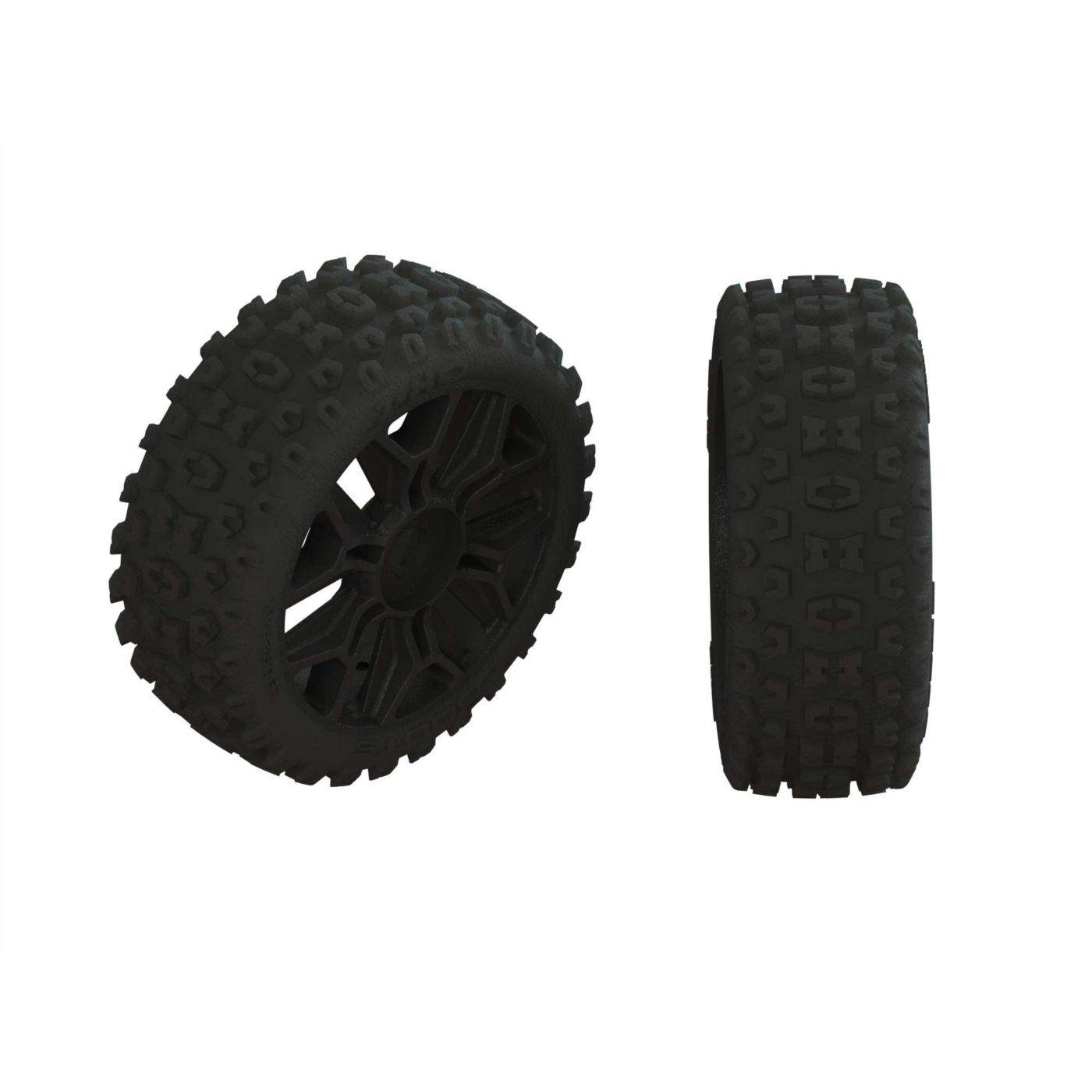 2HO Tire Set Glued Black (2) 2HO Tire Set Glued Black (2) - Image 1