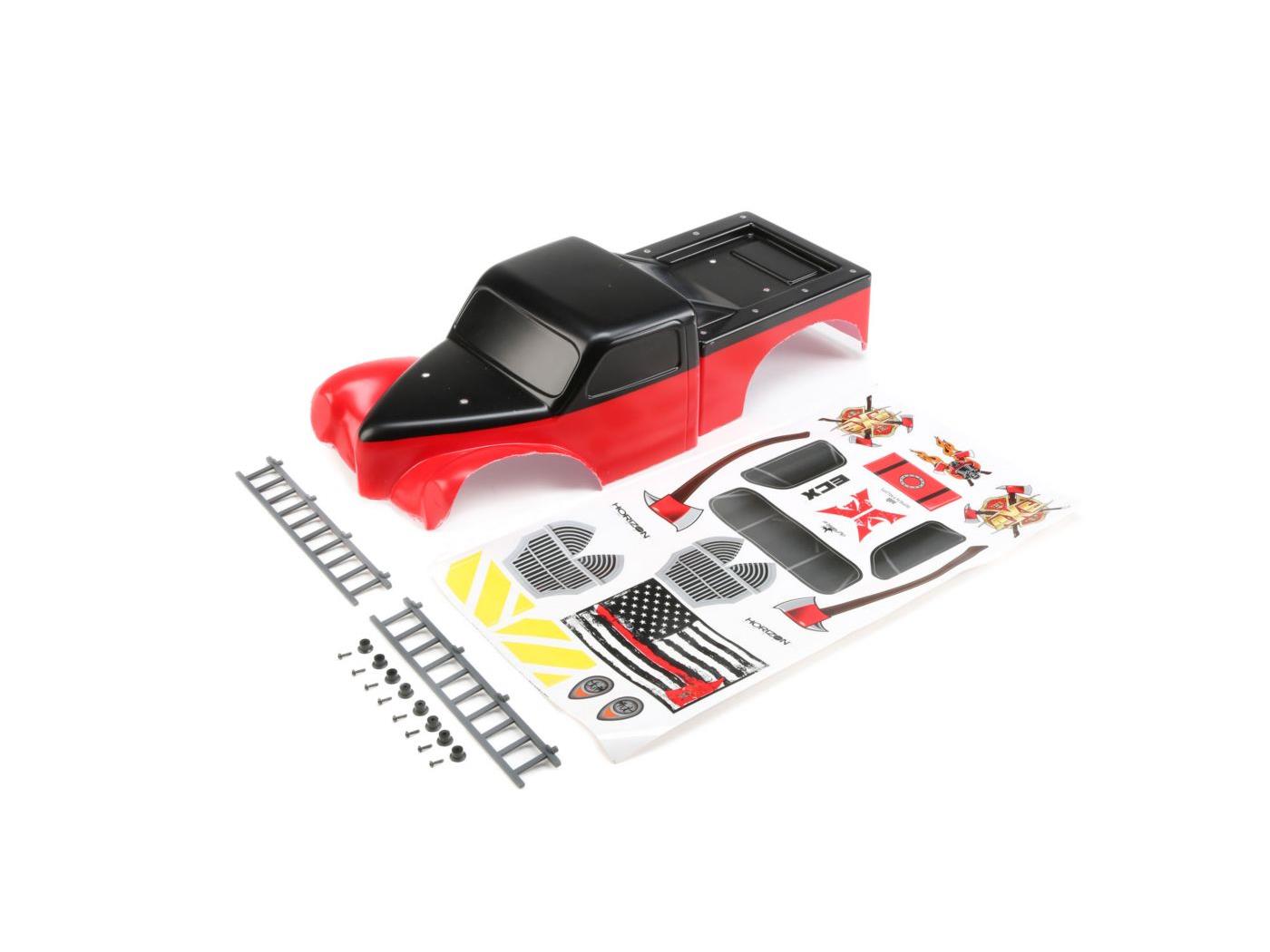 Body w/ Ladders Body w/ Ladders, Red/Black: 1:10 2WD Axe MT - Image 1