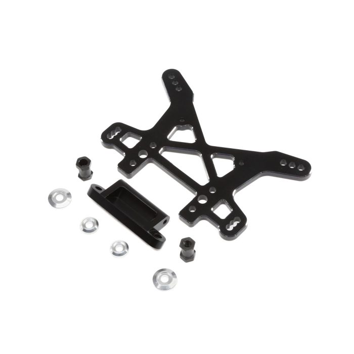 Shock Tower, Rear, Black, Aluminum: DBXL, MTXL - Image 1