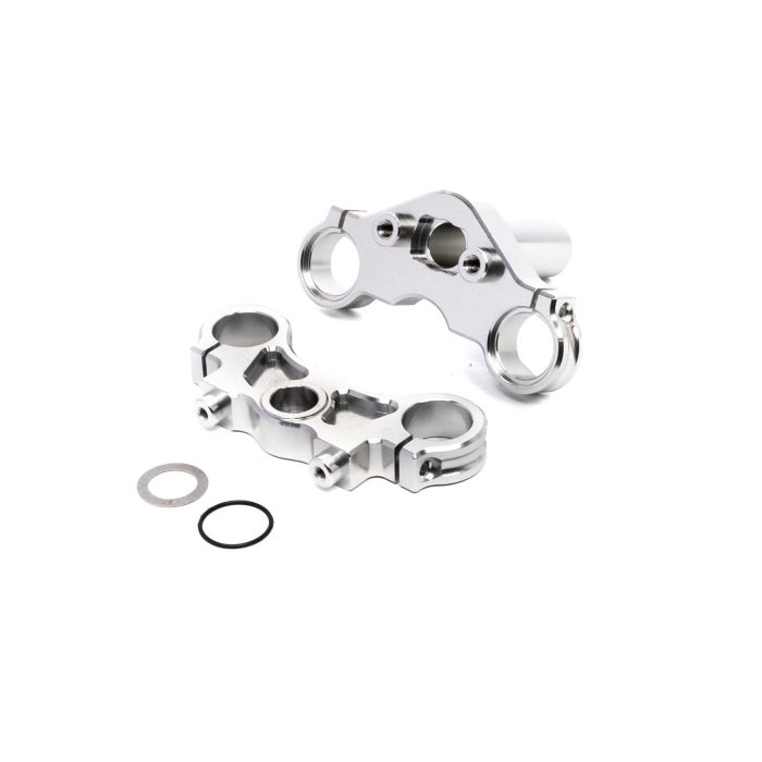 Aluminum Triple Clamp Set, Silver: Promoto-MX - Image 1