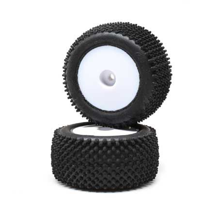 Pin Tires Pin Tires, Rear, Mounted, White (2): Mini-T 2.0 - Image 1