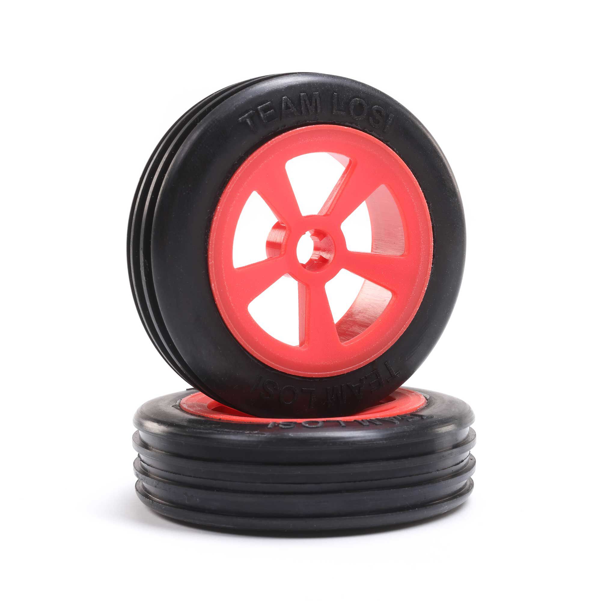 Rib Front Tires Rib Front Tires, Mounted, Red (2): Mini JRX2 - Image 1