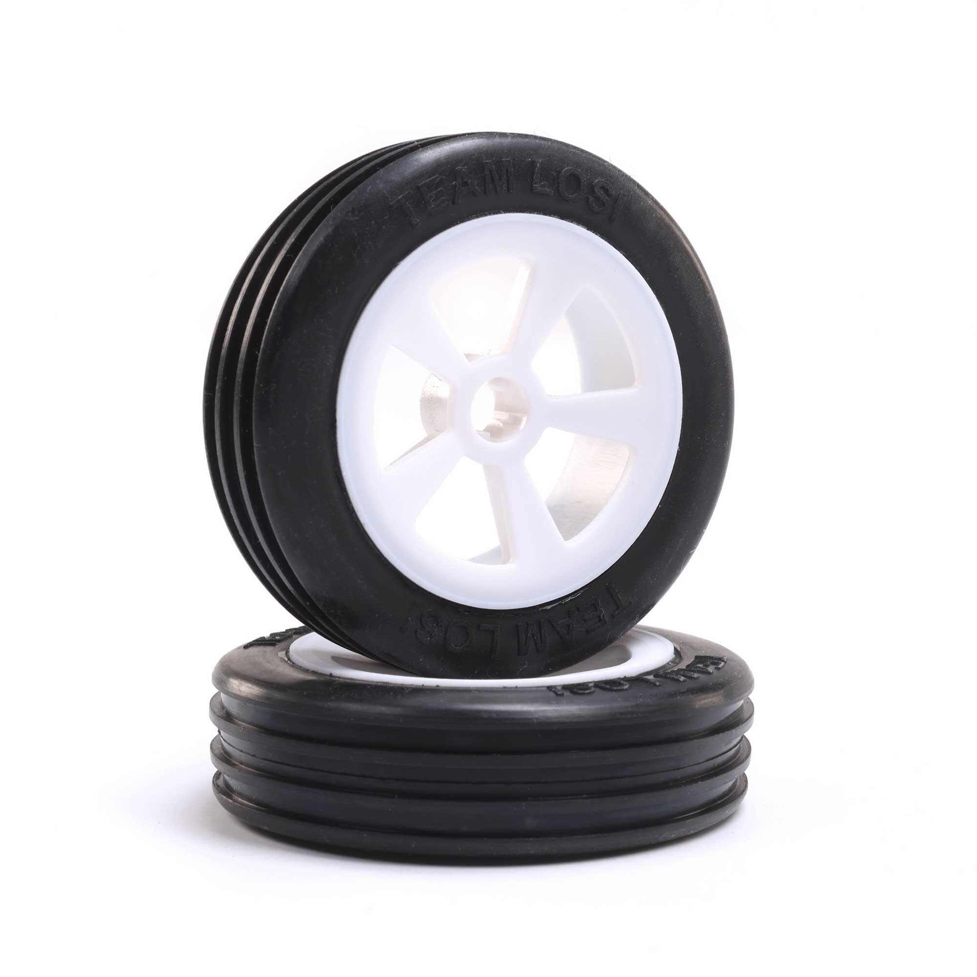 Rib Front Tires Rib Front Tires, Mounted, White (2): Mini JRX2 - Image 1