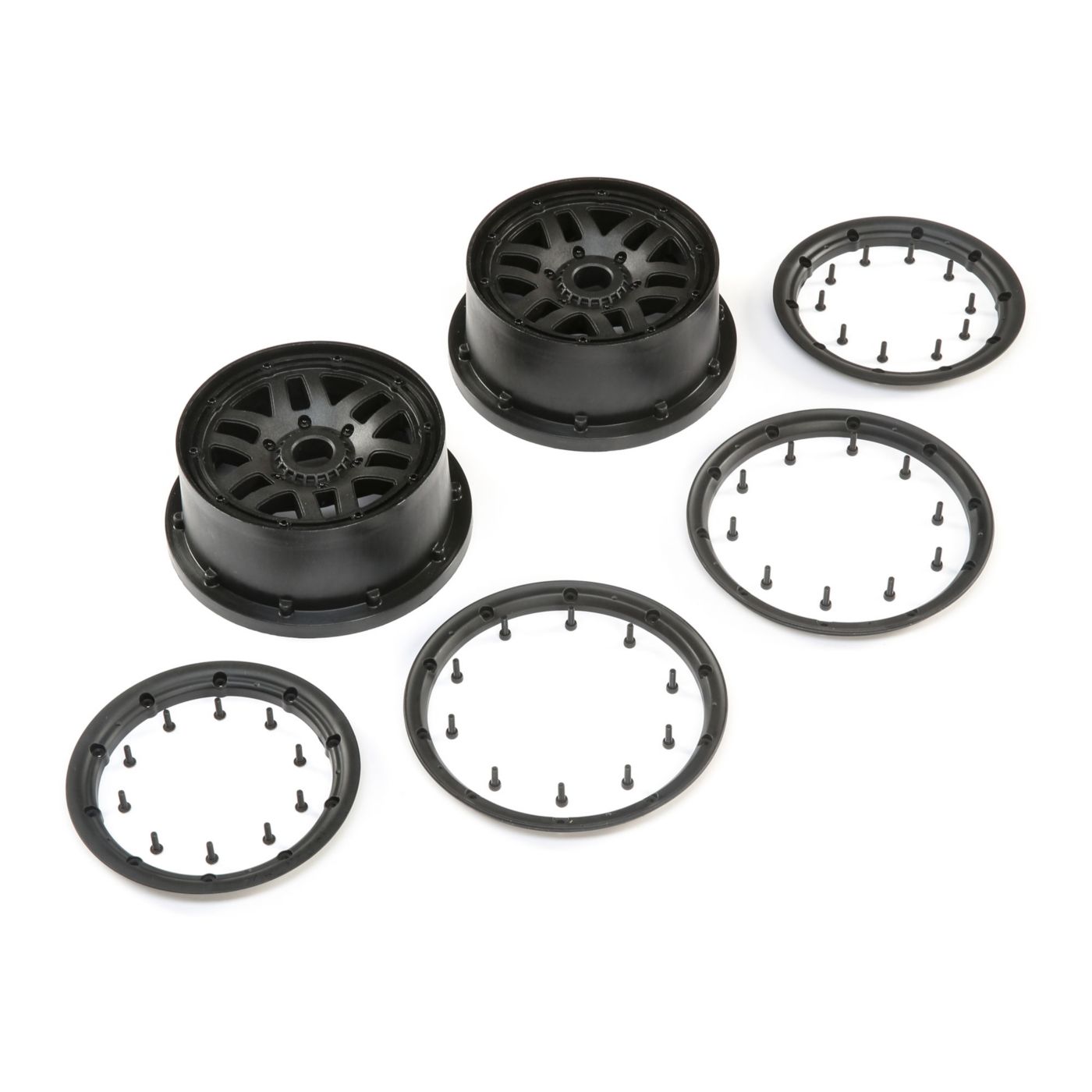 Wheel & Beadlock Set Wheel & Beadlock Set, Black (2): 5ive-T 2.0 - Image 1
