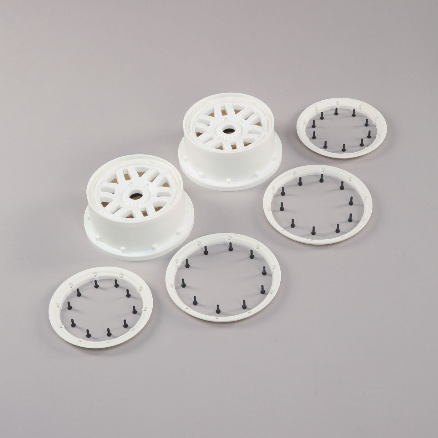 Wheel & Beadlock Set Wheel & Beadlock Set, White (2): 5ive-T 2.0 - Image 1