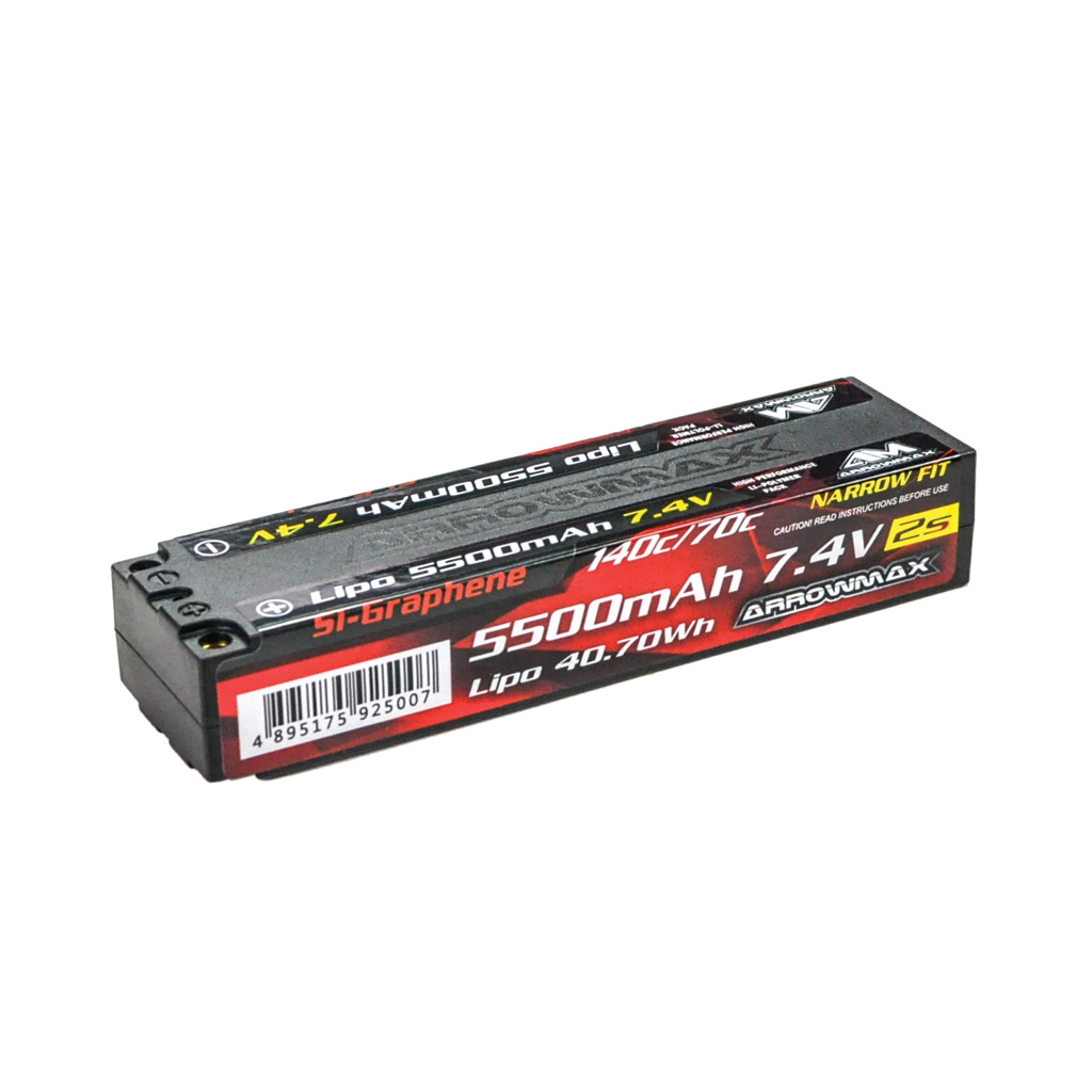 Arrowmax Lipo 5500mAh 2S TC Narrow - 7.4v - 70C AM700120