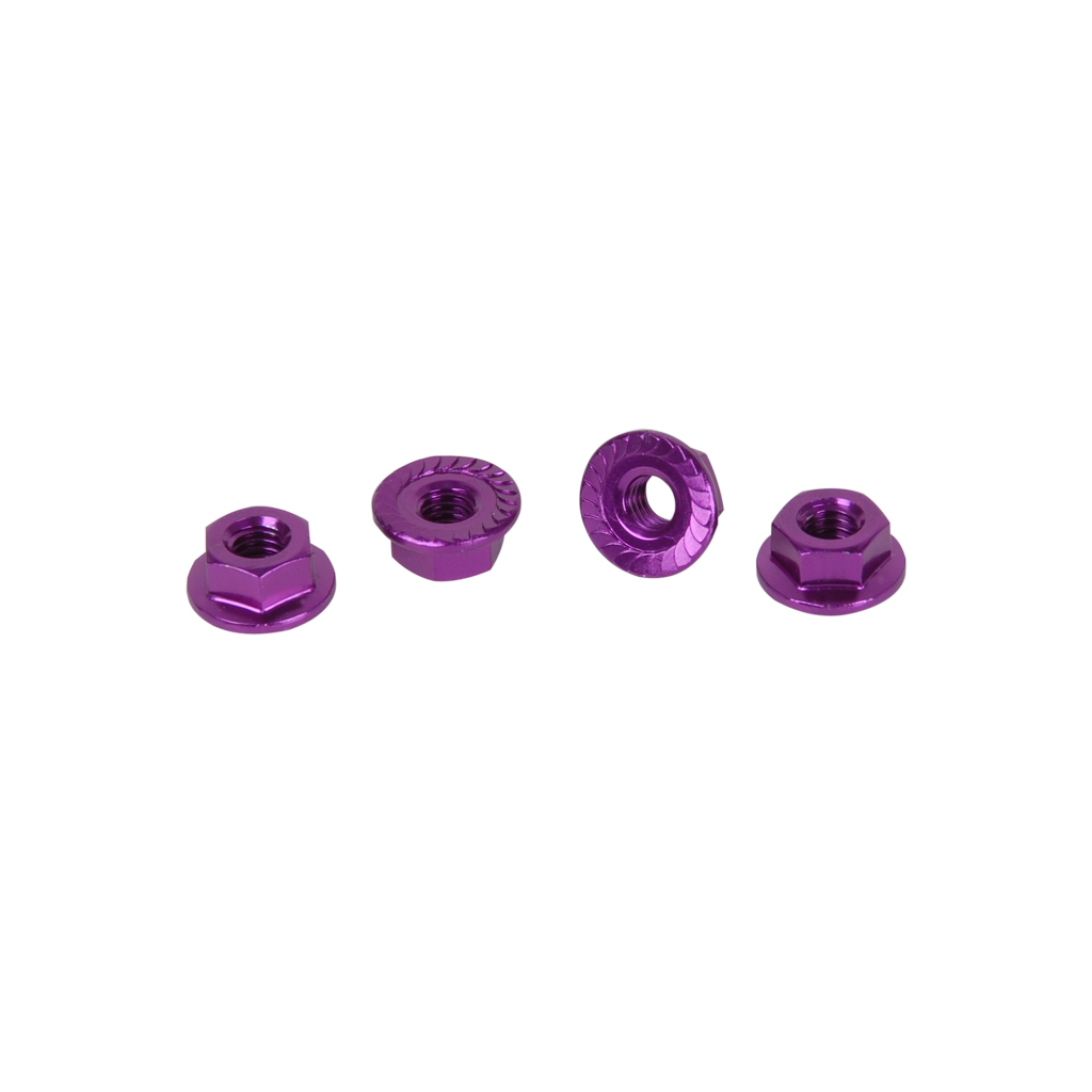 CORE RC - Serrated Alloy M4 Nuts; Violet pk 4 CR036