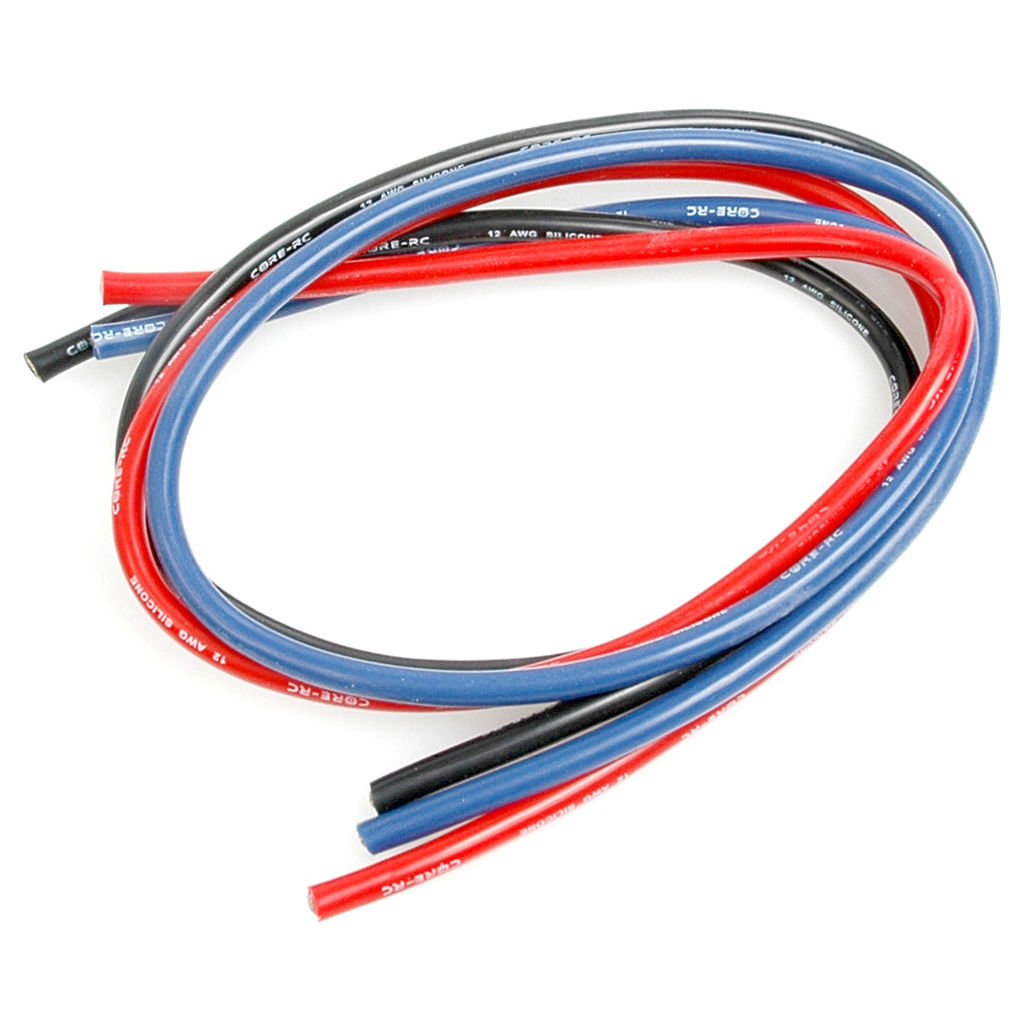 CORE RC Silicone Wire 12g - Red/Black/Blue 3x50cm CR115
