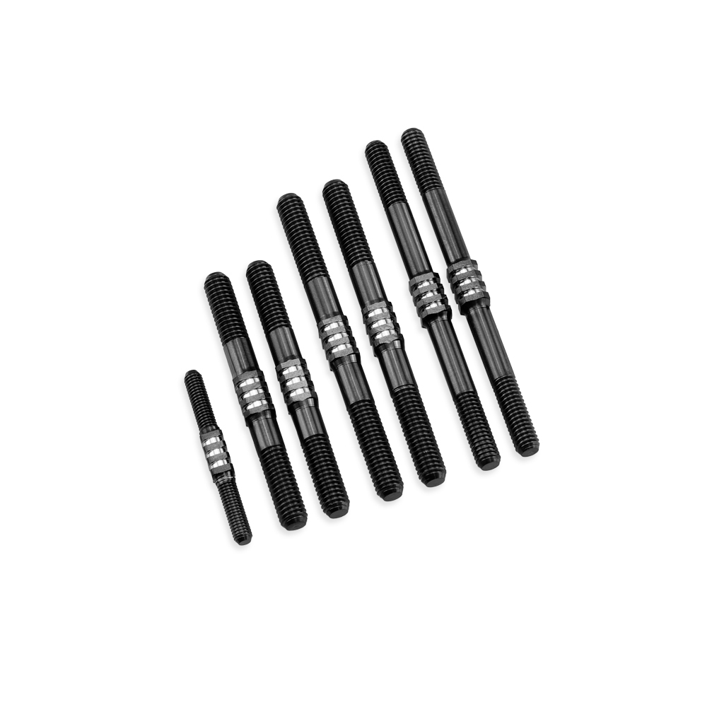 TLR 8ight-X2.0/XE Fin Ti Turnbuckle set - Blk -7pc JC2801-2