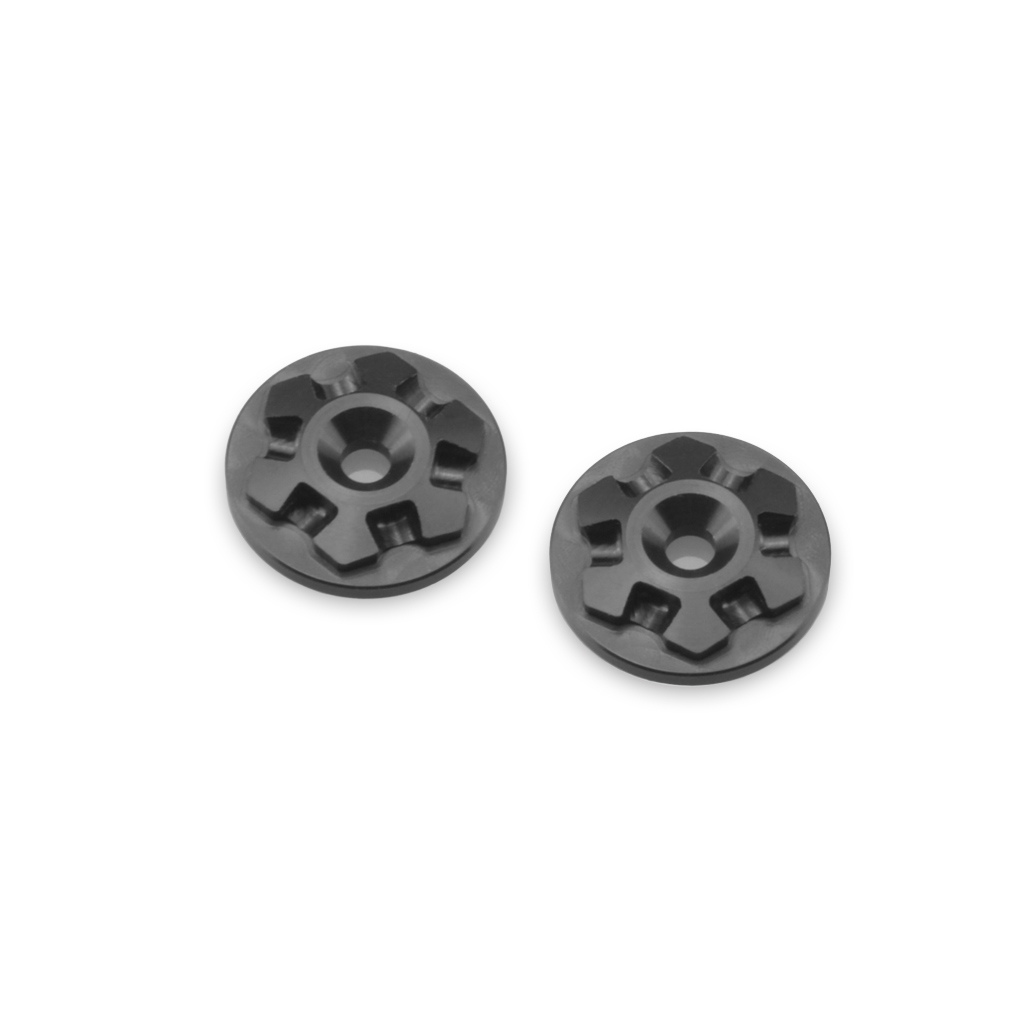 RM2 Clover Large Flange 1/8th Wing Butt-Black 2pc JC8125