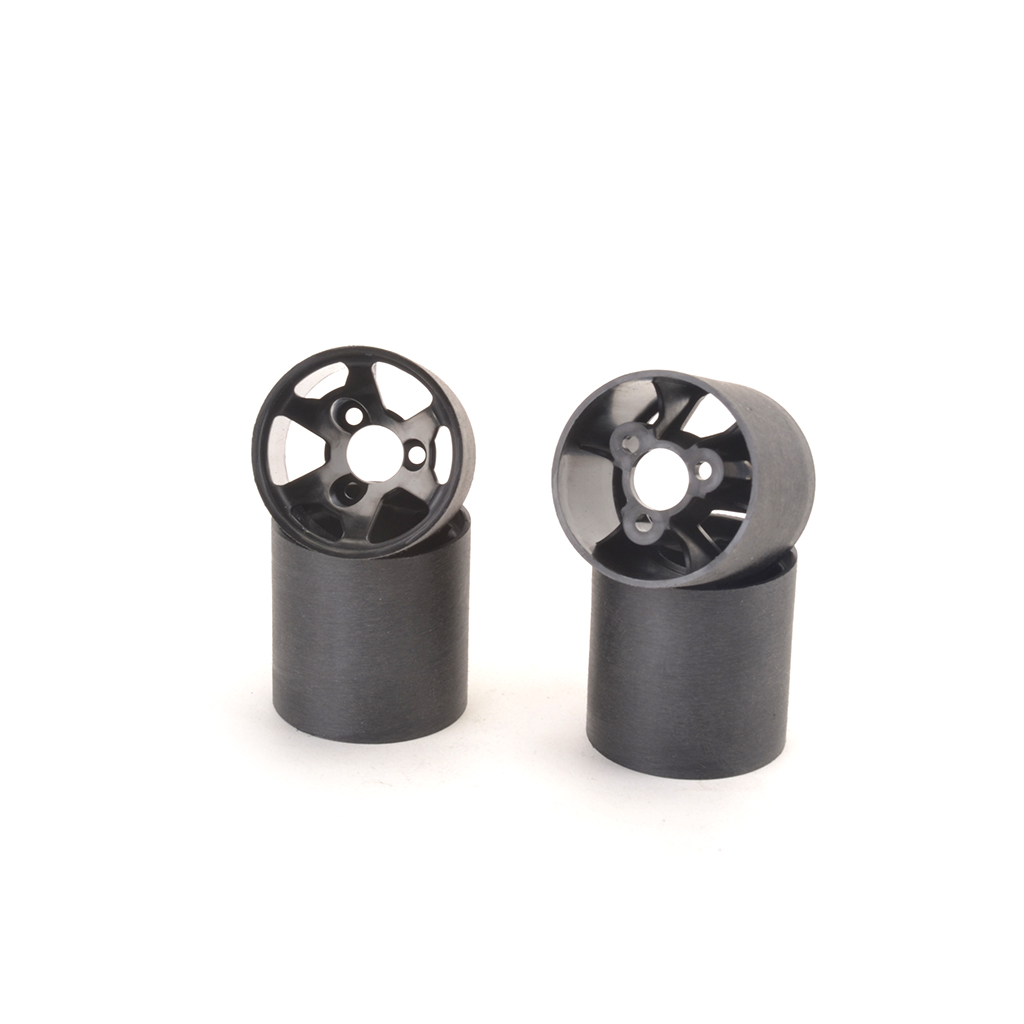 1/12 Standard Rear Rims - Black - 2 pairs JT2RR