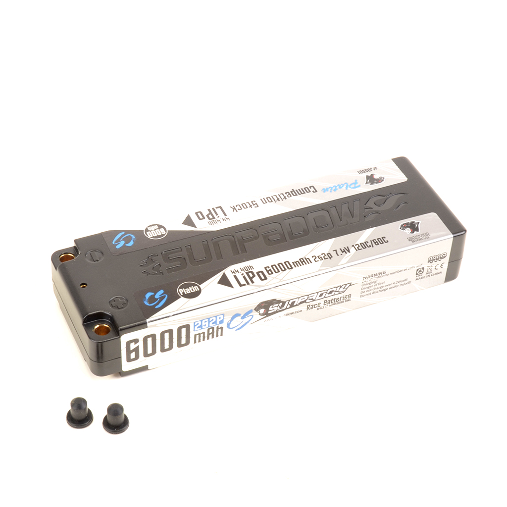 Sunpadow LiPo 6000-2S2P-7.4V-120C Stick Platin SUJA0001
