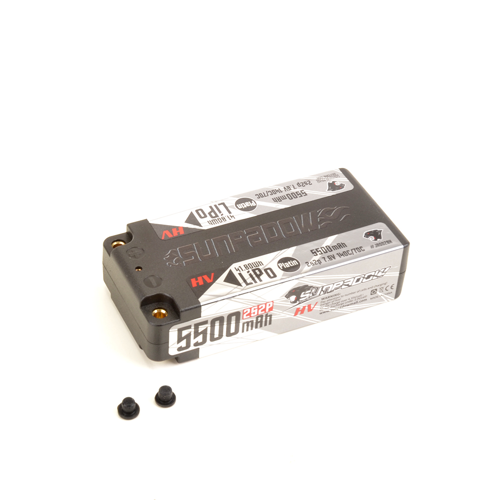 Sunpadow LiPo 5500-7.6V-2S2P-140C Shorty Platin SUJA0028H
