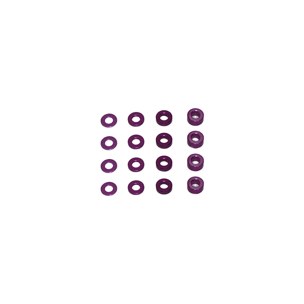 SPEED PACK Alloy M3x6 Spacers ;0.5;1;2;3mm - 16pcs U2858