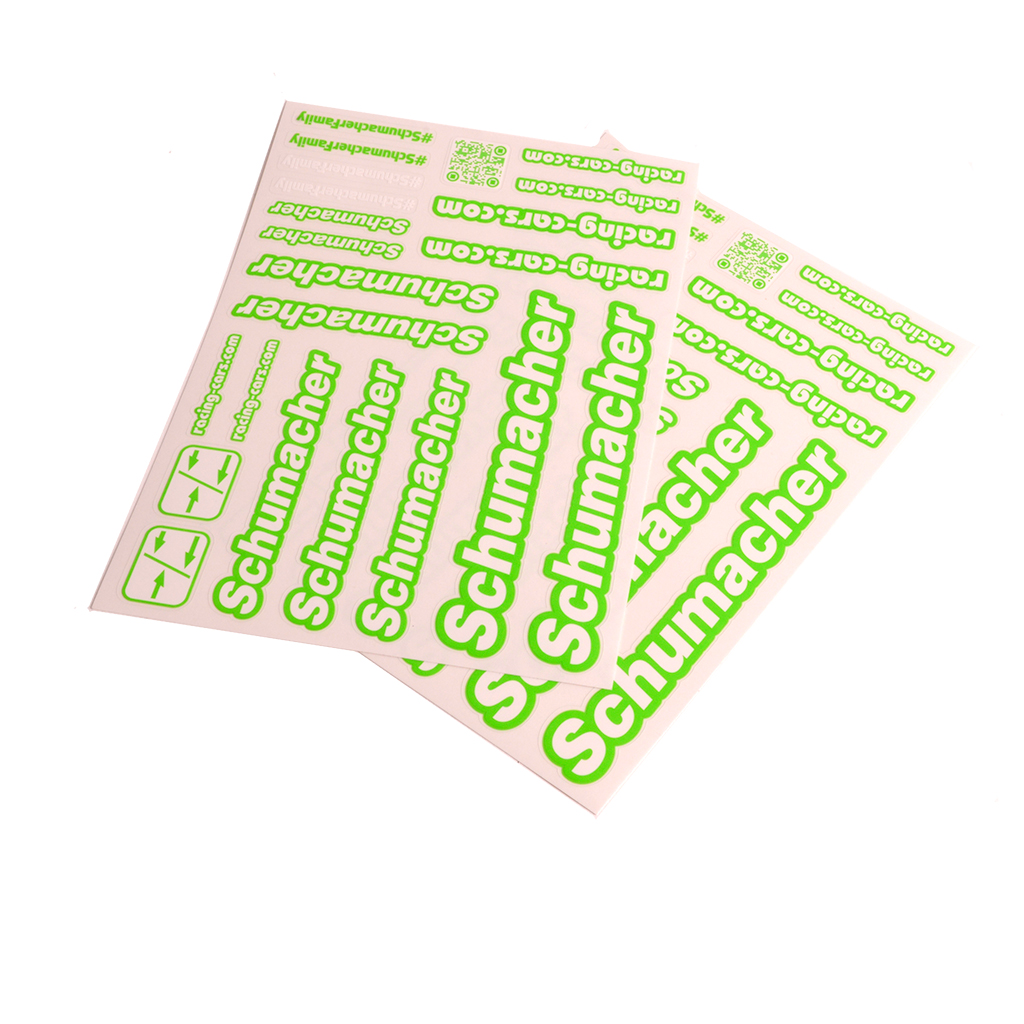 Schumacher Decal Sheet - Neon Green - pk2 U8588