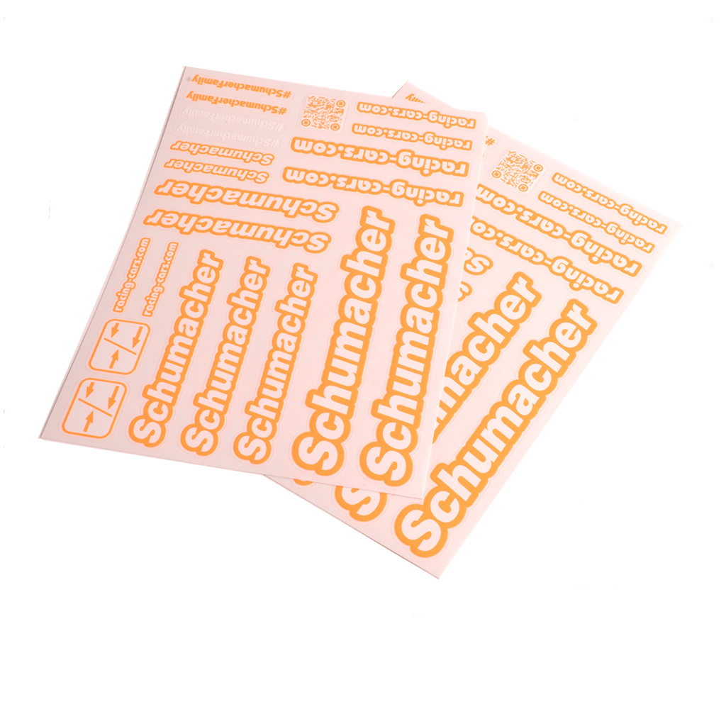 Schumacher Decal Sheet - Neon Orange - pk2 U8589