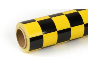 Oracover 10m ORACOVER Fun-3 Medium Chequered, Cadmium Yellow + Black (60cm width)