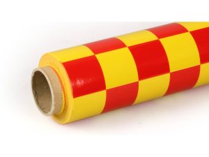 Oracover 10m ORACOVER Fun-3 Medium Chequered, Cadmium Yellow + Red (60cm width)
