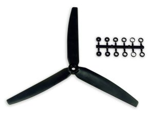 GWS 10x6 Slow Fly Propeller 3-Blade Black Opposite Rotation