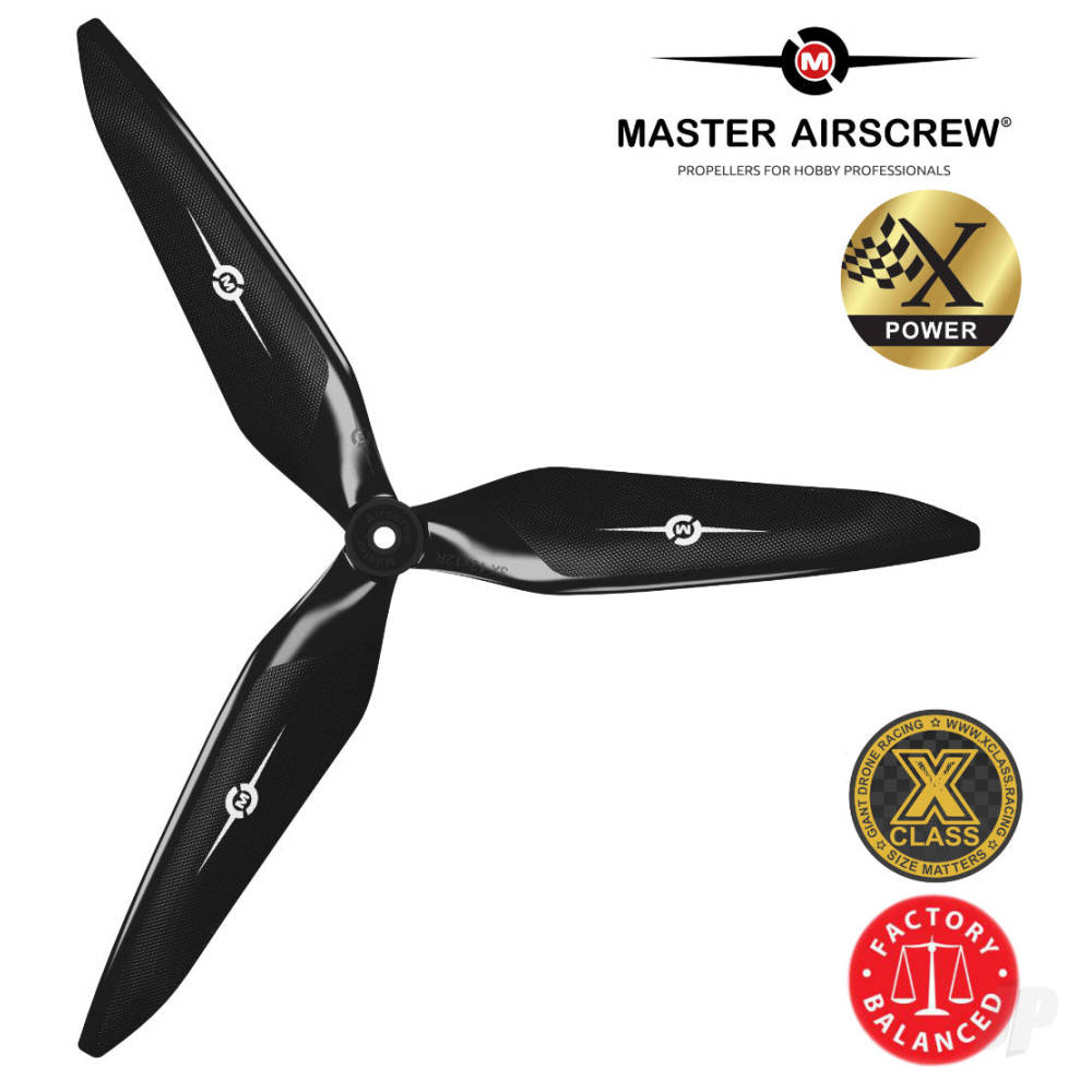Master Airscrew 10x9 3X Power X-Class Giant Racing Drone Propeller (CW) Reverse/Pusher Black