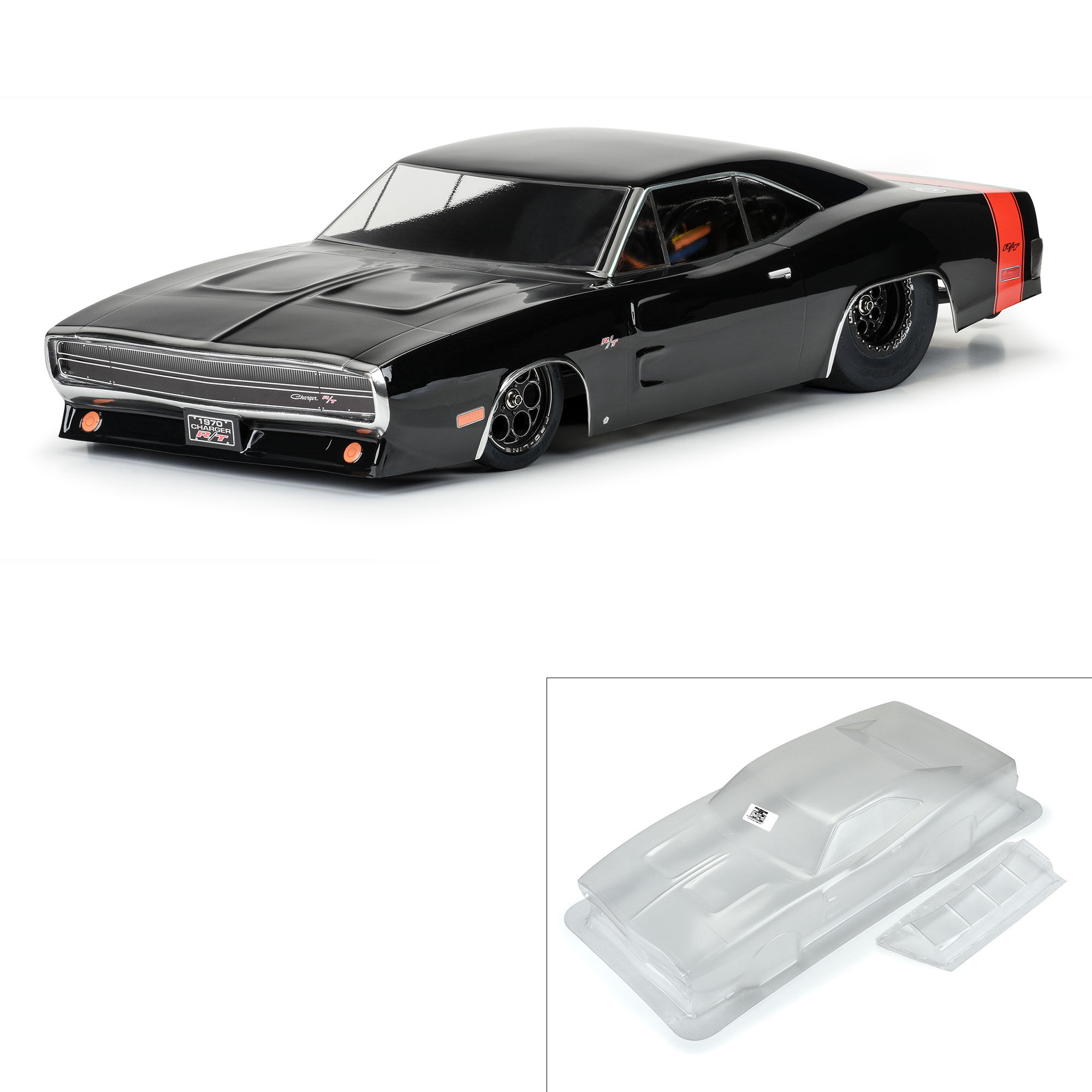 PRO 1/10 1970 Dodge Charger Clear Body: Drag Car