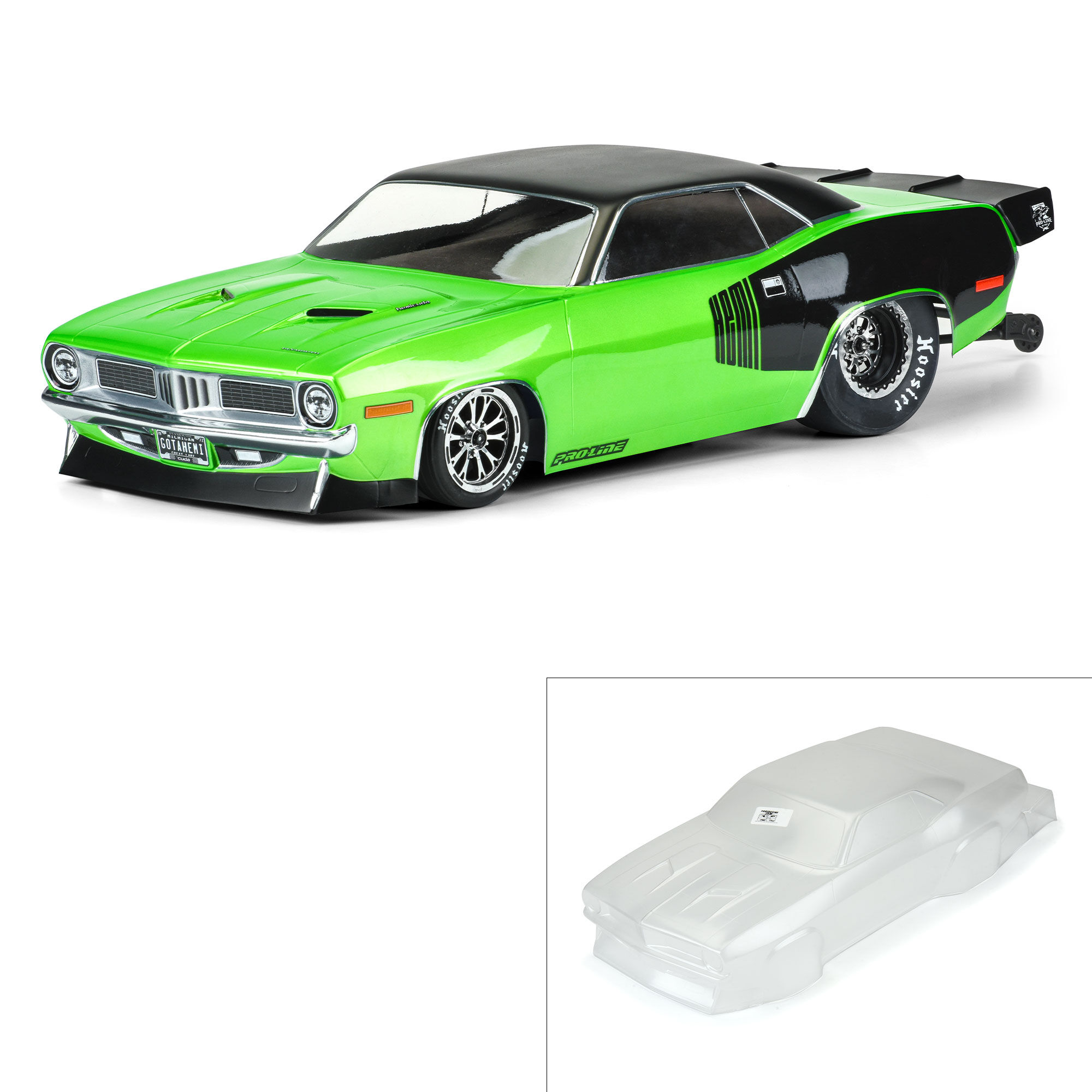 PRO 1/10 1972 Plymouth Barracuda Clear Body: Drag Car